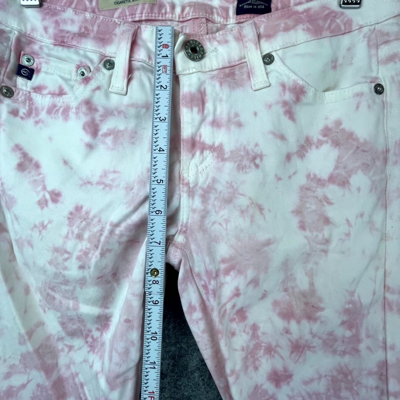 AG Adriano Goldschmied AG Adriano Goldschmied The Stilt Cigarette Jeans 25 Pink Size 25" / US 0 / IT 36 - 7 Thumbnail