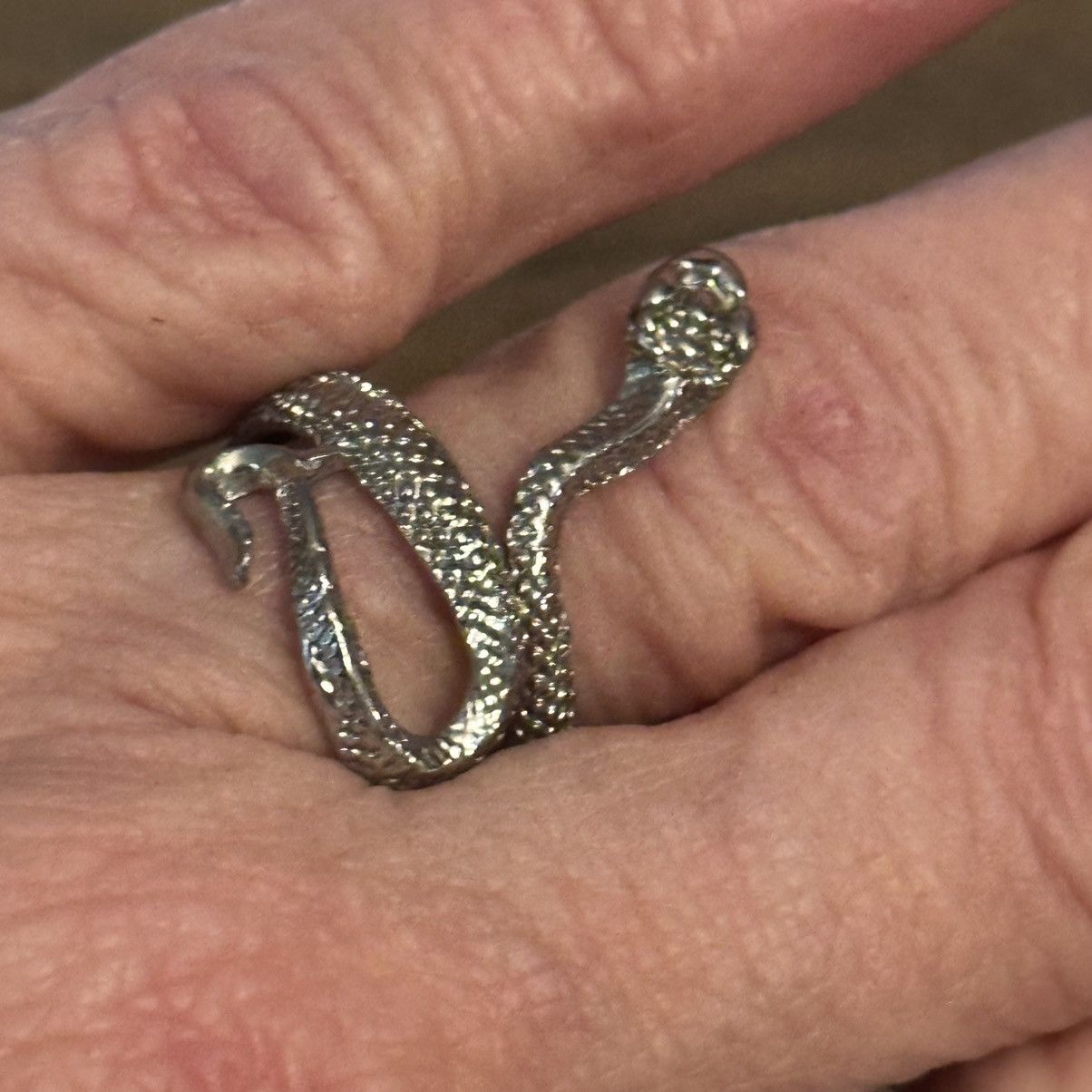 Vintage Vintage silver tone slithering snake ring Size ONE SIZE - 4 Thumbnail