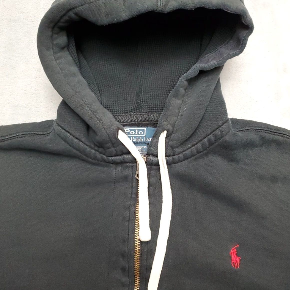 Polo Ralph Lauren Polo Ralph Lauren Hoodie Mens XL Black Full Zip Red Pony Logo Distressed Size US XL / EU 56 / 4 - 5 Thumbnail
