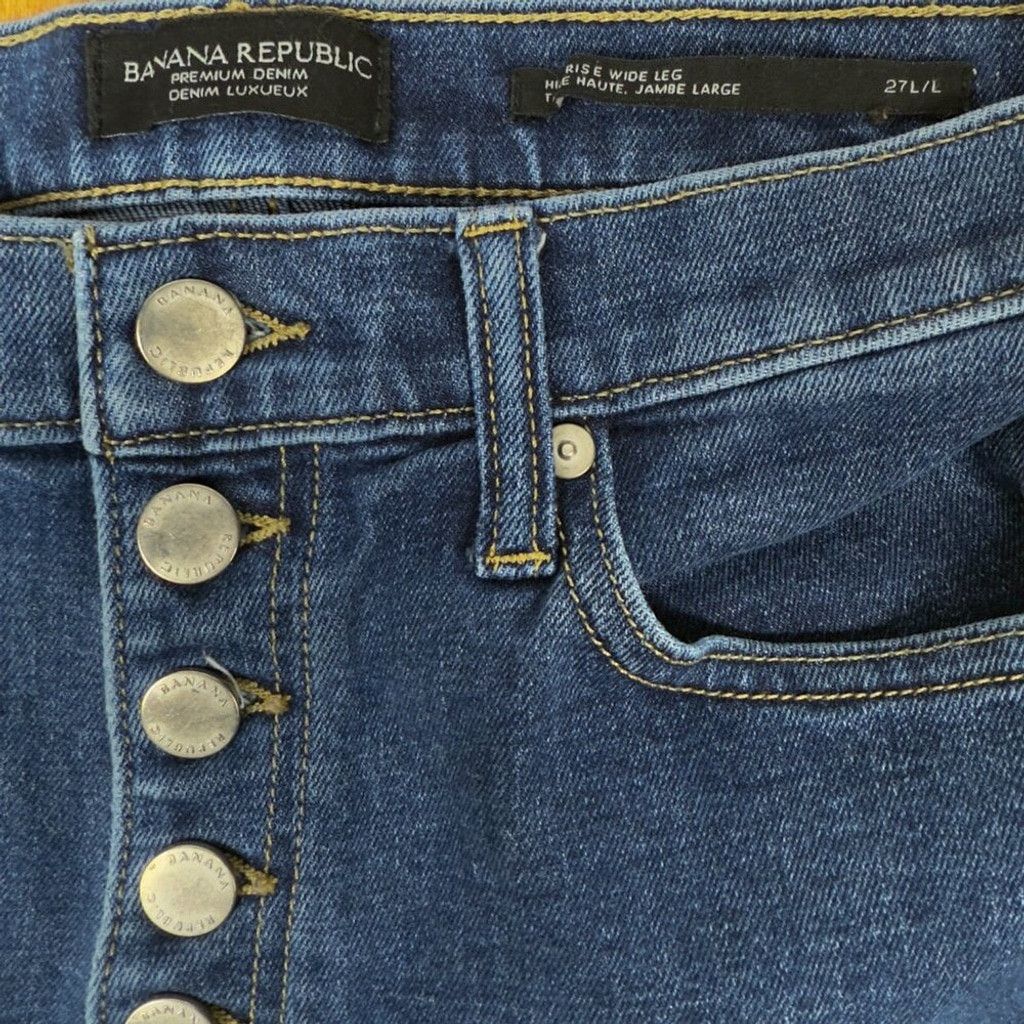 Banana Republic BANANA REPUBLIC Premium Denim Blue Button fly Jeans sz 27 L Size 27" / US 4 / IT 40 - 4 Thumbnail