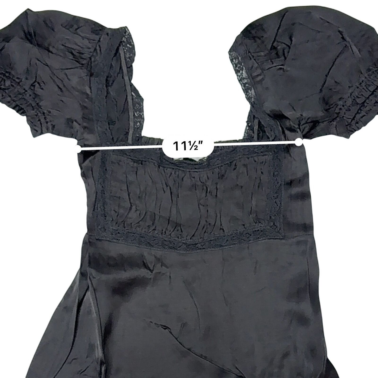 Other Rumored Napa Valley Mini Dress SMALL Black Lace Smocked NWT Size S / US 4 / IT 40 - 4 Thumbnail