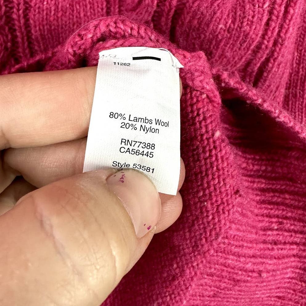 J.Crew J Crew Pink Lambs Wool Cable Knit Cableknit Sweater S Small Size S / US 4 / IT 40 - 6 Thumbnail