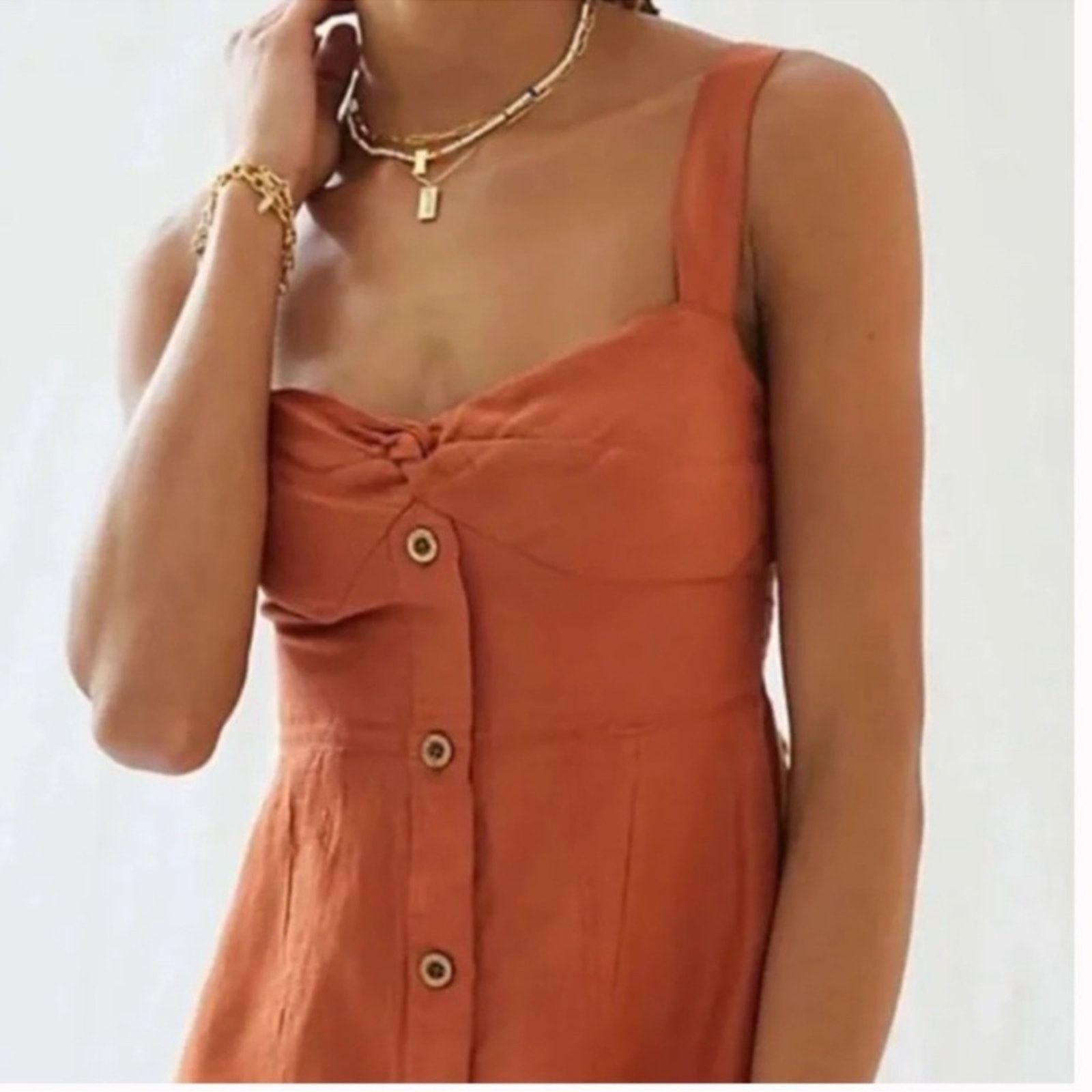 Anthropologie Anthropology Maeve Twist Front Dress Size L / US 10 / IT 46 - 8 Thumbnail