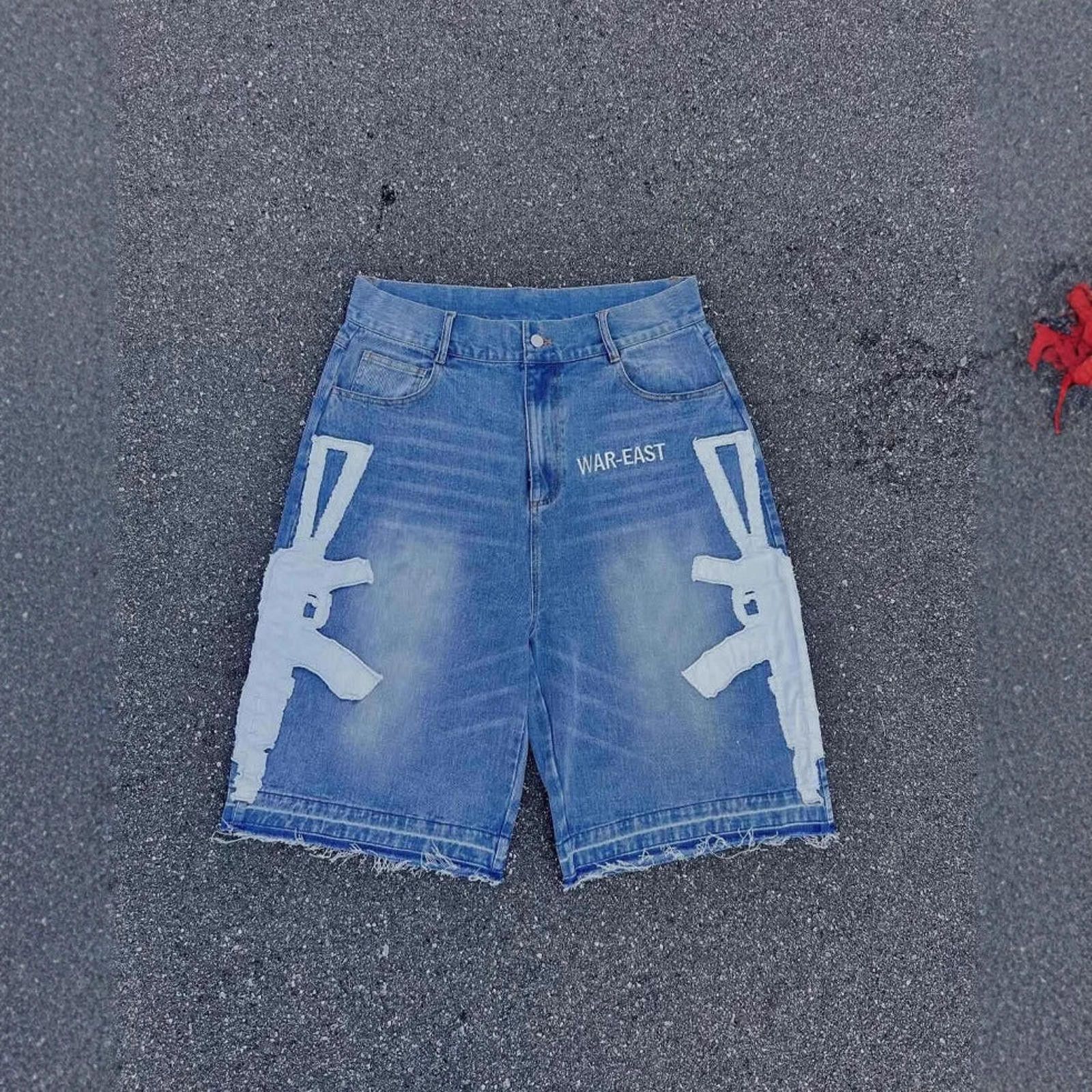Jean Rifle-Patch Washed Denim Shorts | Rifle Patch Jean Size US 32 / EU 48 - 5 Thumbnail