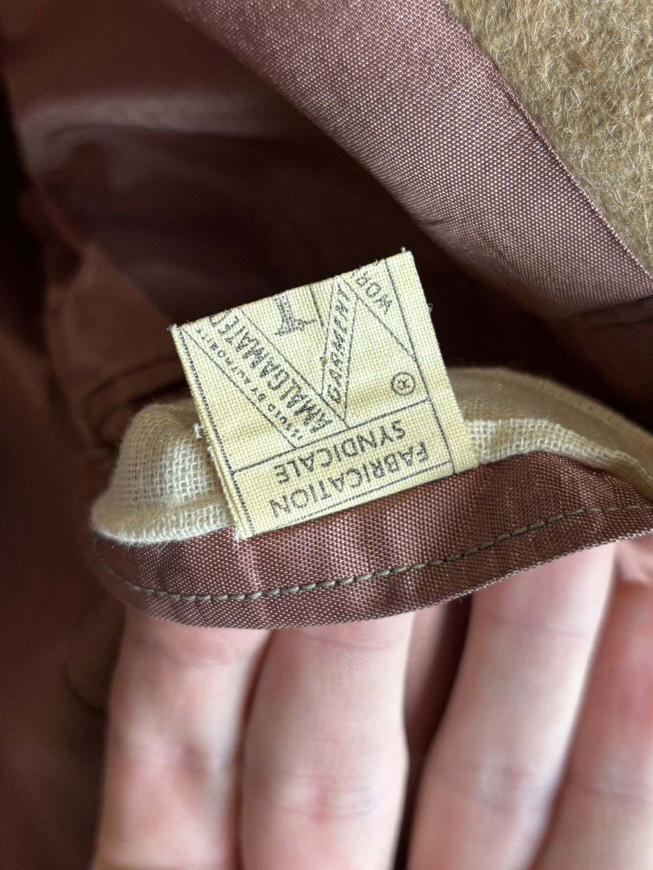 Camel × Vintage Vintage Camel Hair Blazer Suede Shoulder Patch Size 40R - 8 Thumbnail