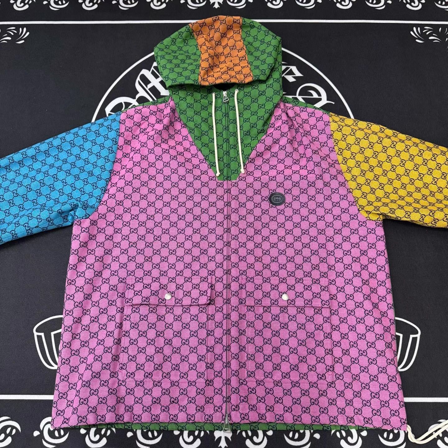 Gucci GUCCI Color Block All-Over Print Canvas Jacket Q10 Size US XL / EU 56 / 4 - 1 Thumbnail
