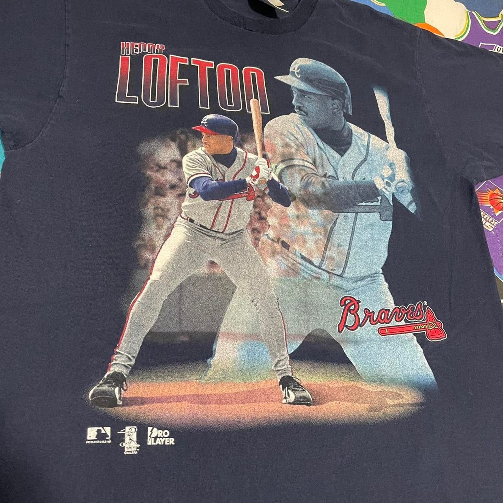 MLB × Pro Player × Vintage Vintage 90s MLB Kenny Lofton Atlanta Braves Baseball Tee Size US L / EU 52-54 / 3 - 3 Thumbnail