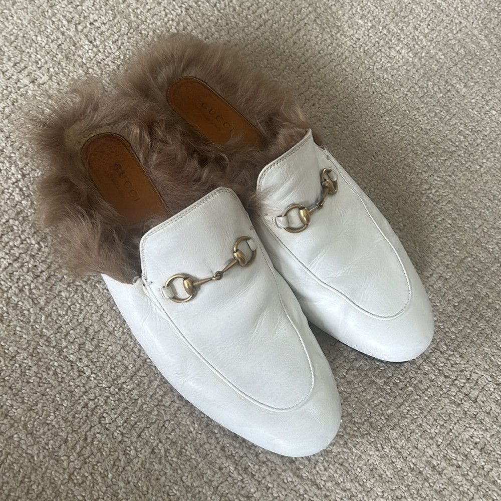 Gucci GUCCI WHITE FUR SLIDE LOAFER Size US 8.5 / IT 38.5 - 2 Thumbnail