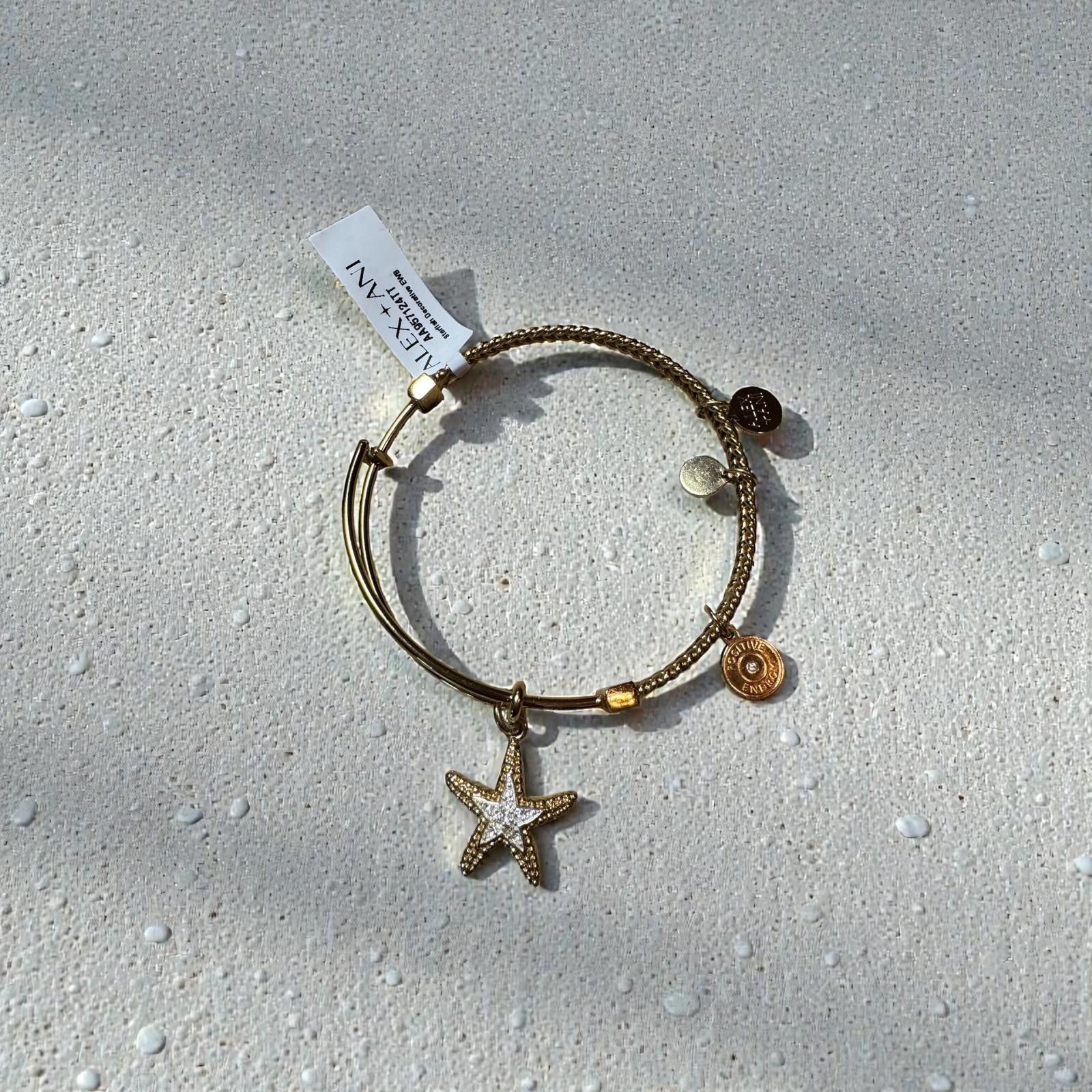 Other Alex and Ani Gold Starfish Charm Expandable Bangle Bracelet Size ONE SIZE - 1 Thumbnail