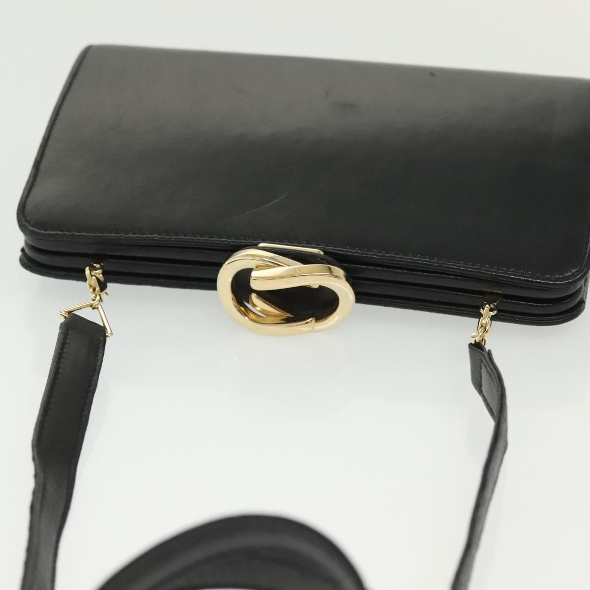 GUCCI Shoulder Bag Leather Black Gold 005 406 005 406