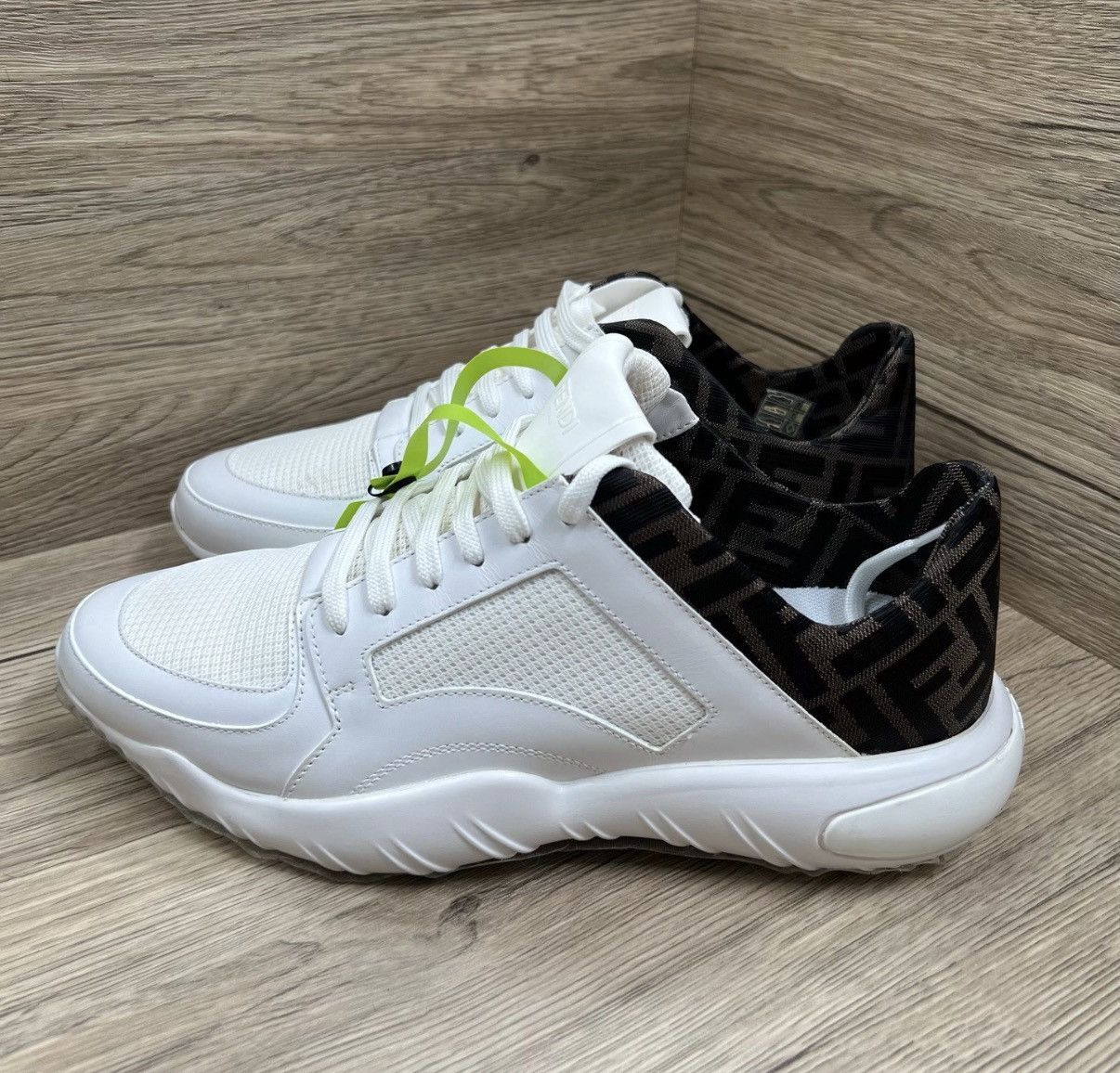 Fendi Fendi White and Brown Tail Sneakers J41 Size US 8 / EU 41 - 1 Thumbnail