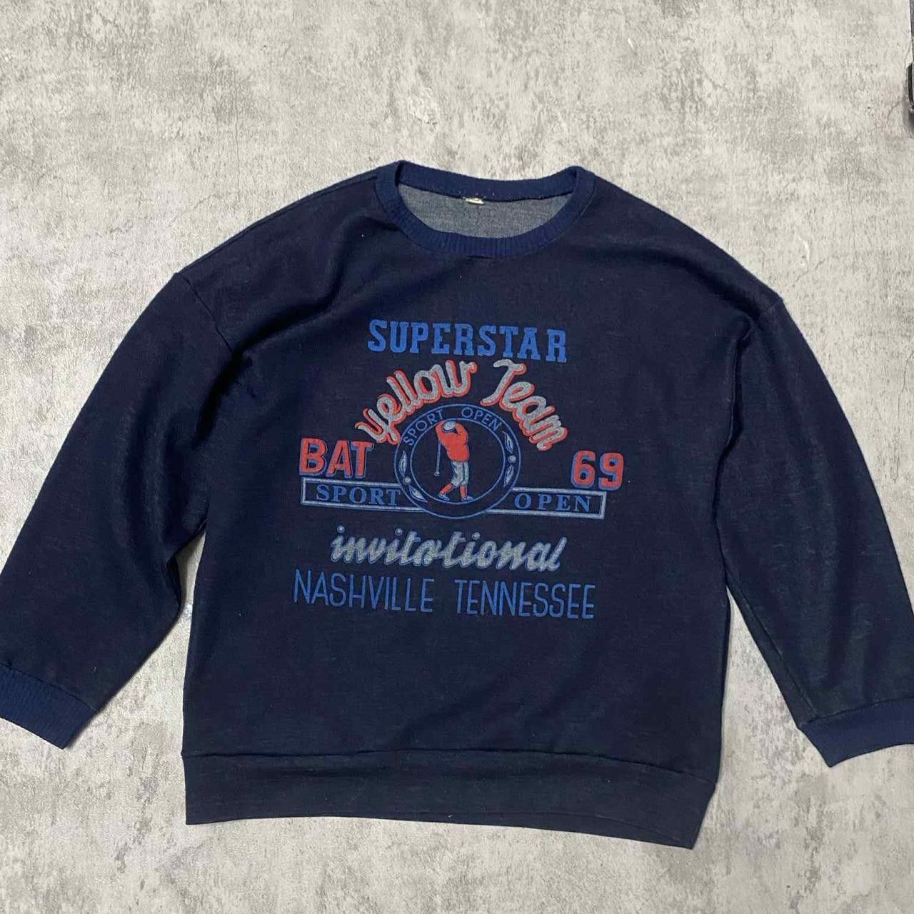Other Navy blue vintage 90s crewneck sweatshirt with yellow Size US L / EU 52-54 / 3 - 1 Thumbnail