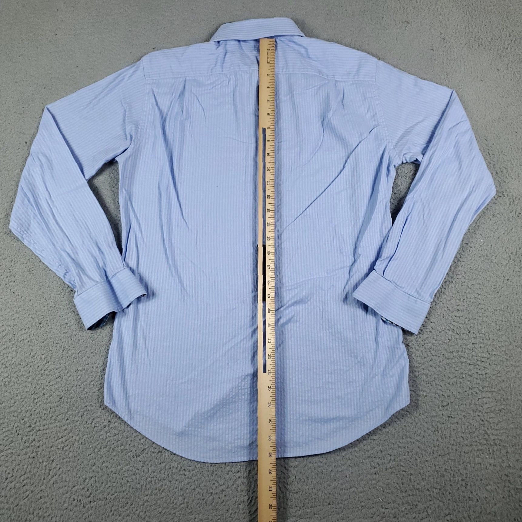 Ben Sherman Ben Sherman Shirt Mens Medium Blue Striped Button-Up Long Sleeve Cotton Stained Size US M / EU 48-50 / 2 - 4 Thumbnail