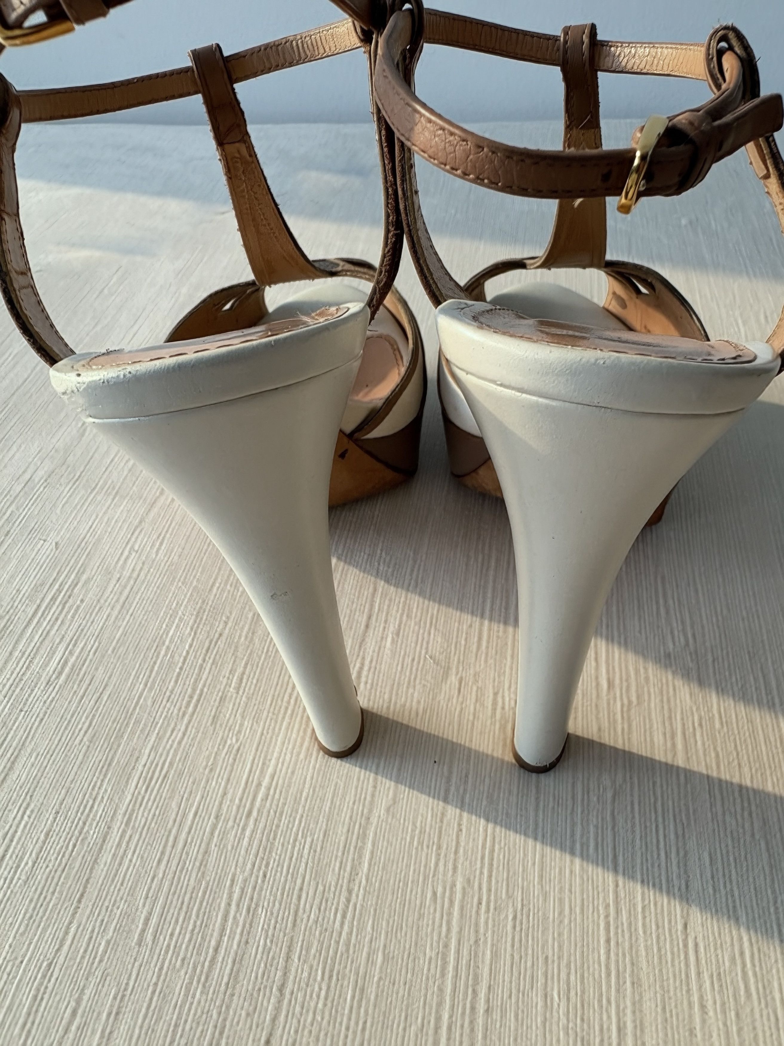 Sergio Rossi Sergio Rossi Leather & Suede Cage Platform Heels Size 39.5 Size US 9.5 / IT 39.5 - 6 Thumbnail