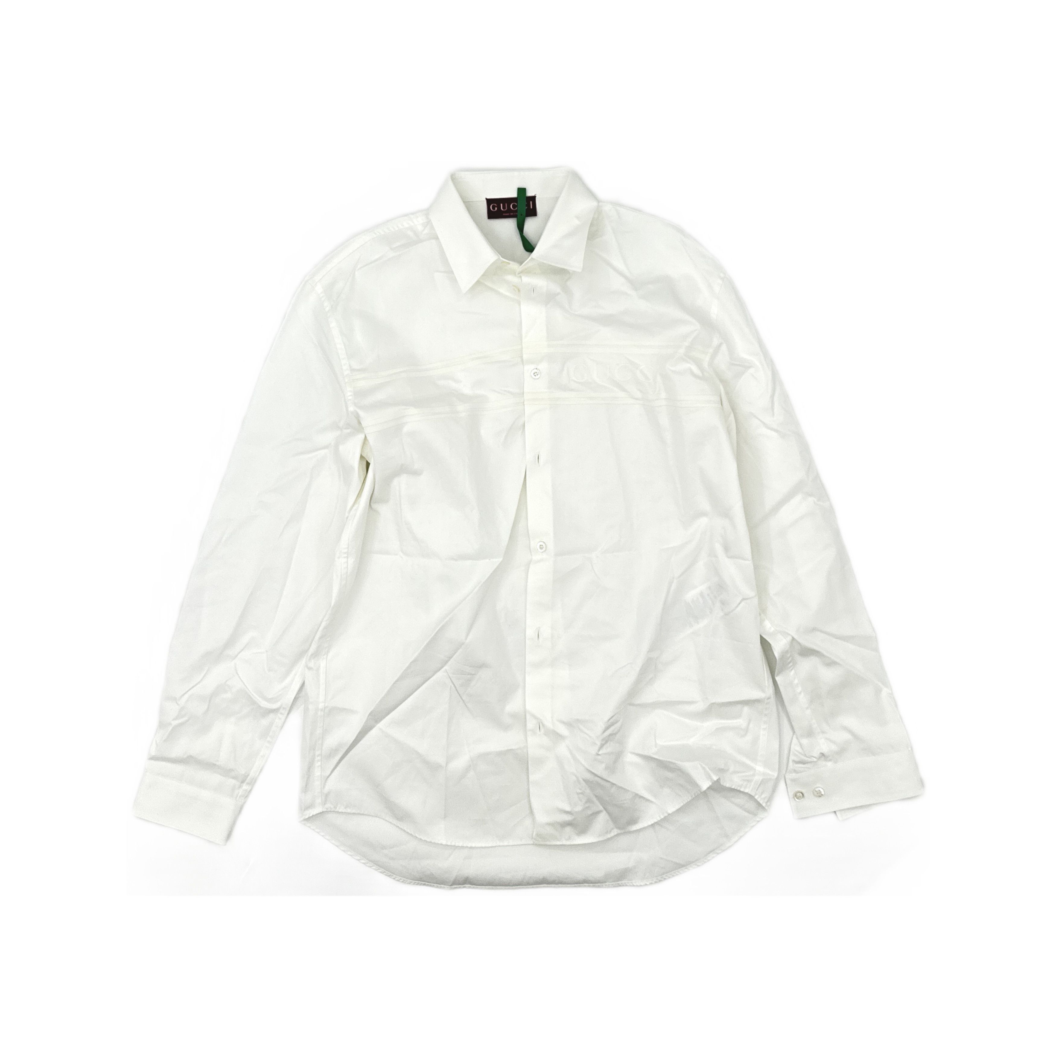 Gucci Gucci Solid Button Up Shirt White Size 48 Size US M / EU 48-50 / 2 - 1 Thumbnail