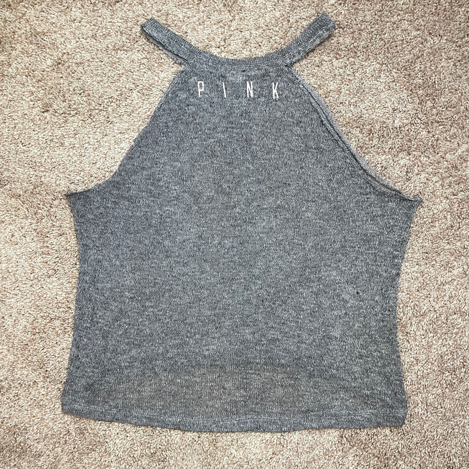 Pink Victoria’s Secret PINK Gray Slouchy Sheer Tank Top Sequins Size M / US 6-8 / IT 42-44 - 19 Thumbnail
