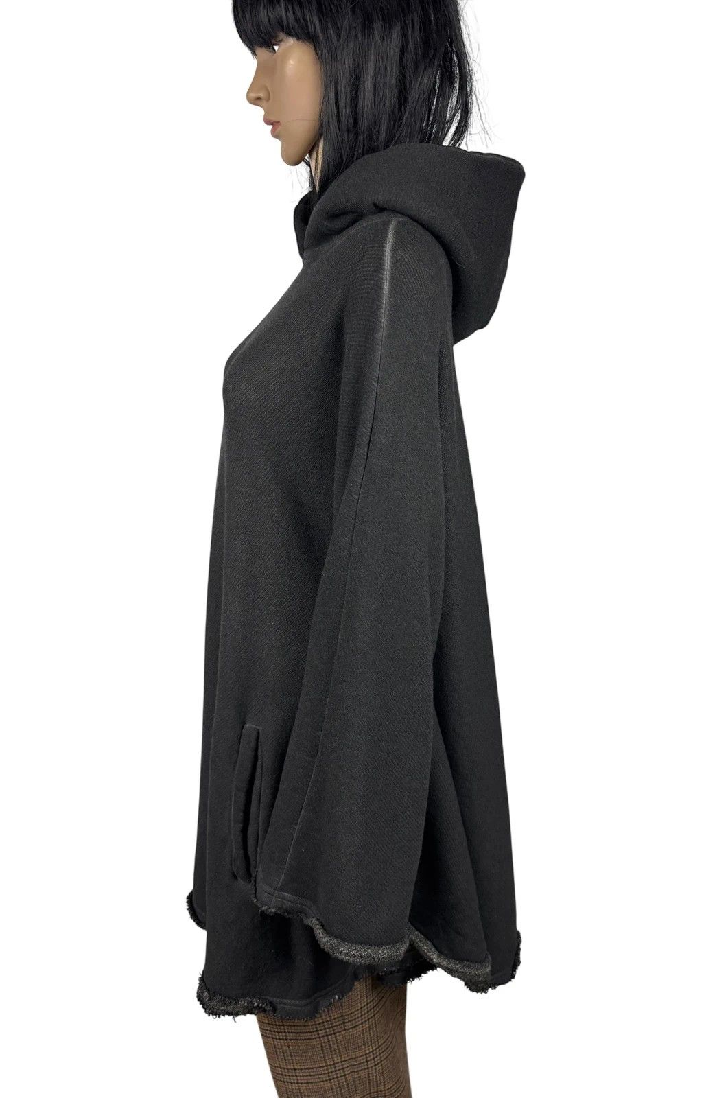 hannes roether Hannes Roether Poncho Hooded Cotton Garment Dyed One Size Size ONE SIZE - 6 Thumbnail