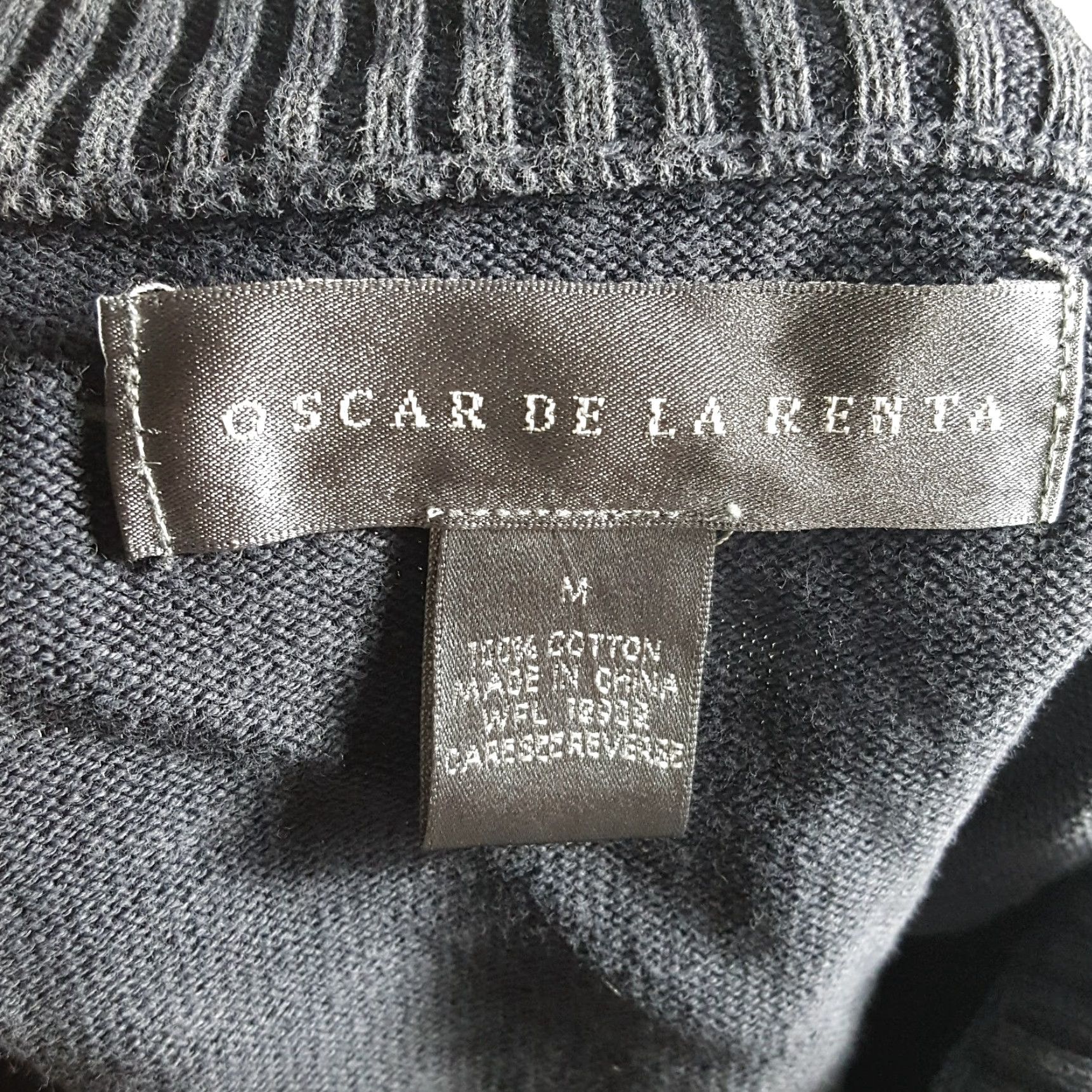 Oscar De La Renta VINTAGE Oscar de la Renta Sweater Knit Pullover Long Sleeve Crew Neck Pockets 90s Casual Men Medium Navy Blue Size US M / EU 48-50 / 2 - 6 Thumbnail