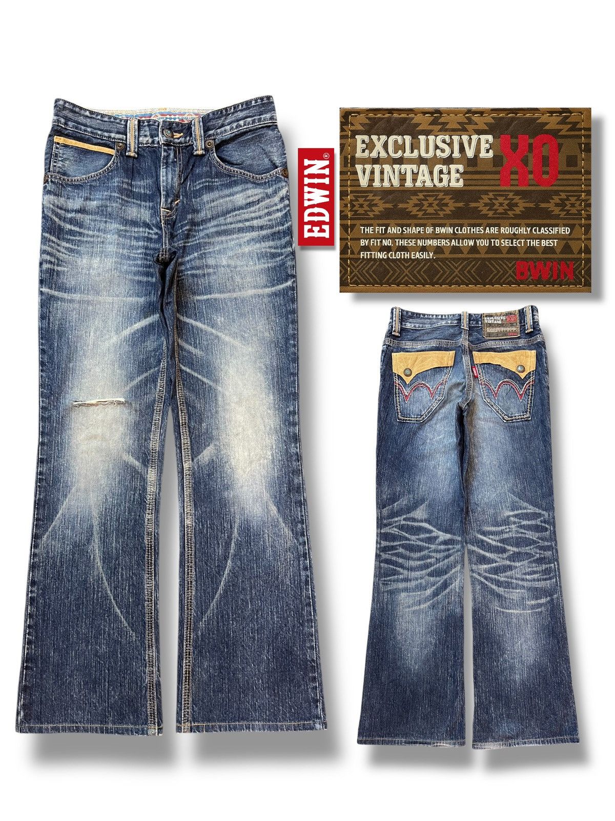 Edwin Bootcut Edwin Exclusive Vintage Japan - Whisker Wash Jeans Size US 32 / EU 48 - 1 Thumbnail