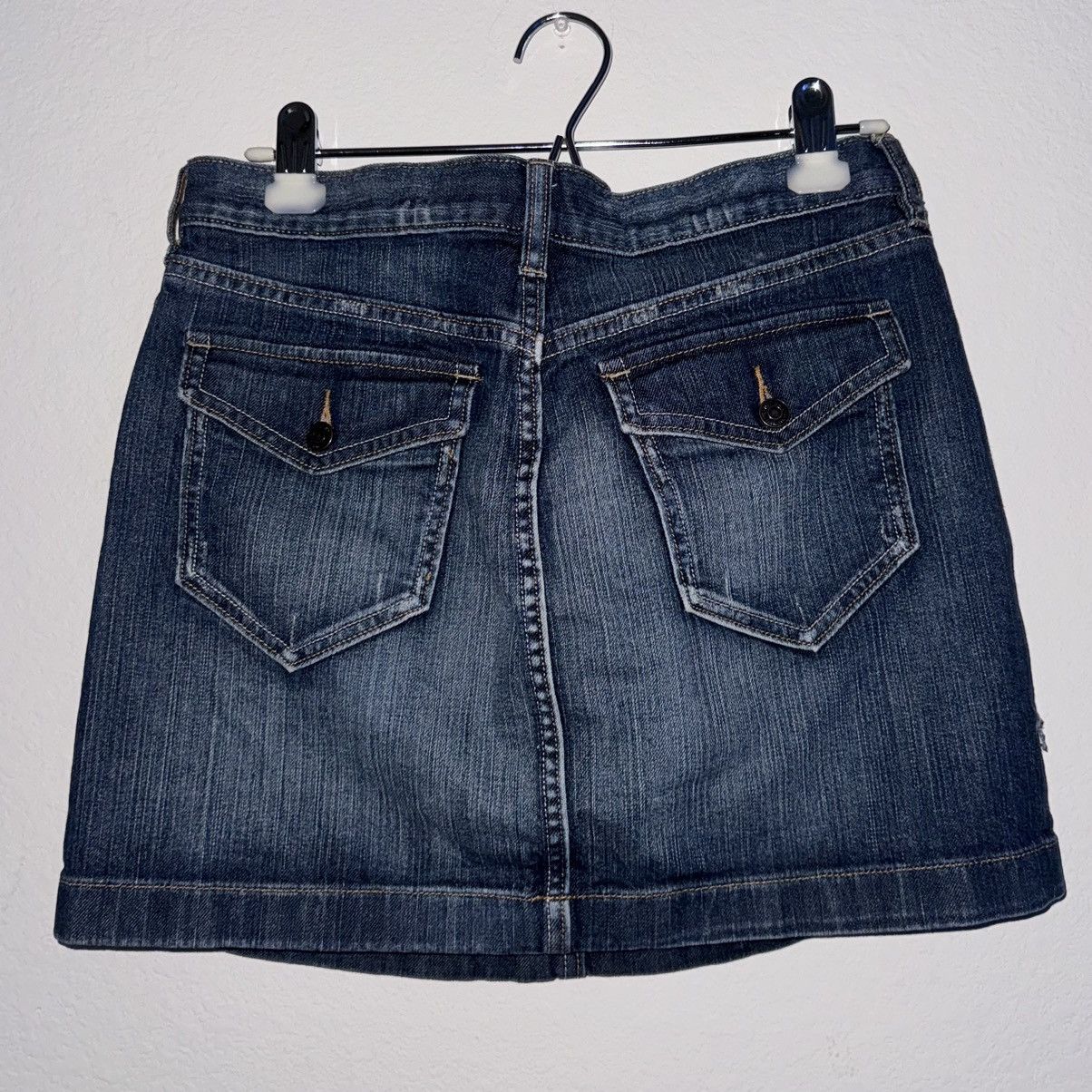 Vintage Distressed Custom Reworked Womens Denim Going Out Skirt Size 28" / US 6 / IT 42 - 2 Thumbnail