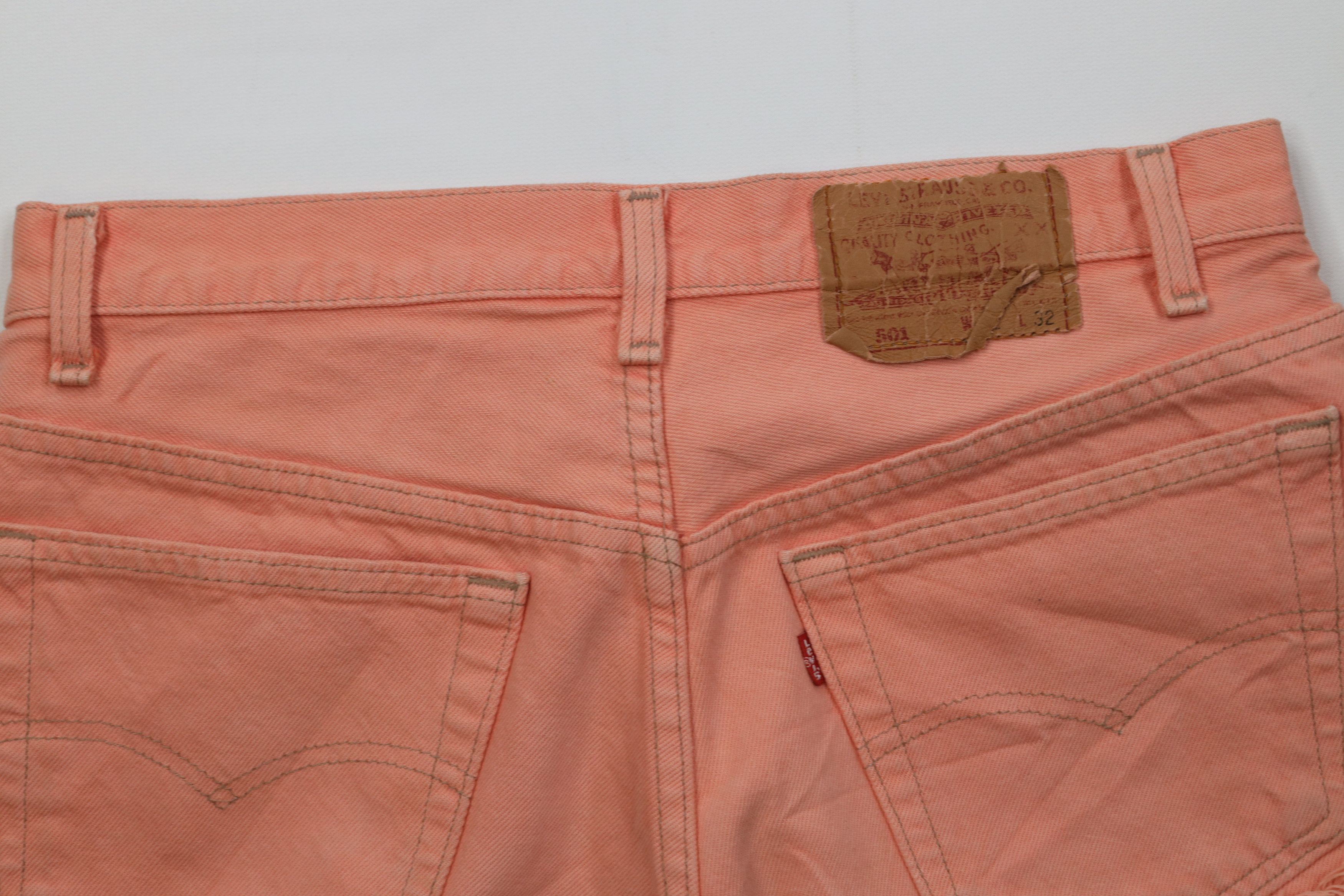Levi's Vintage 90s Levis 501xx Cut Off Denim Jean Shorts Pink USA Size 32" / US 10 / IT 46 - 8 Thumbnail