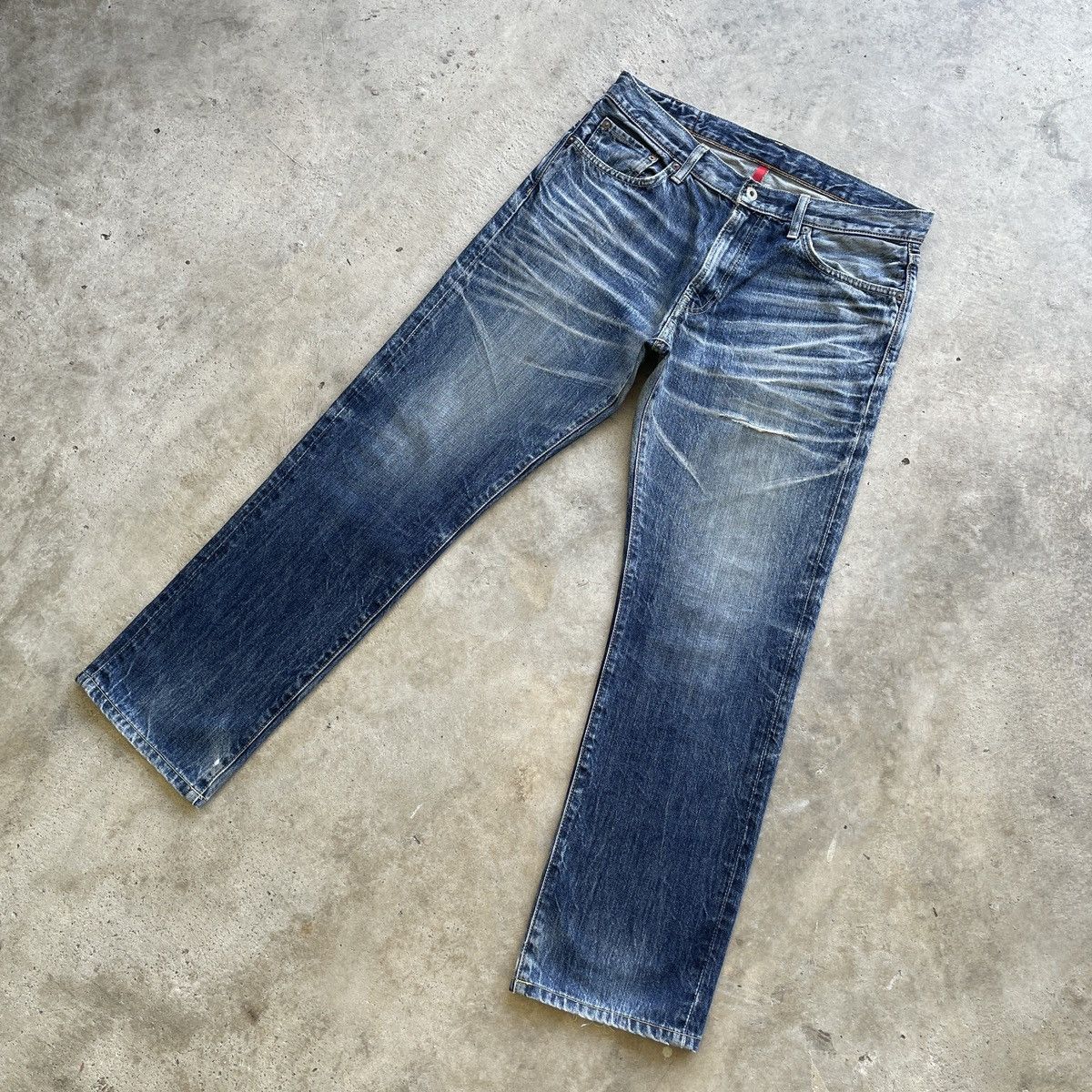 Japanese Brand Vintage Japanese Faded Distressed Jeans Denim Pants W34x30 Size US 34 / EU 50 - 3 Thumbnail