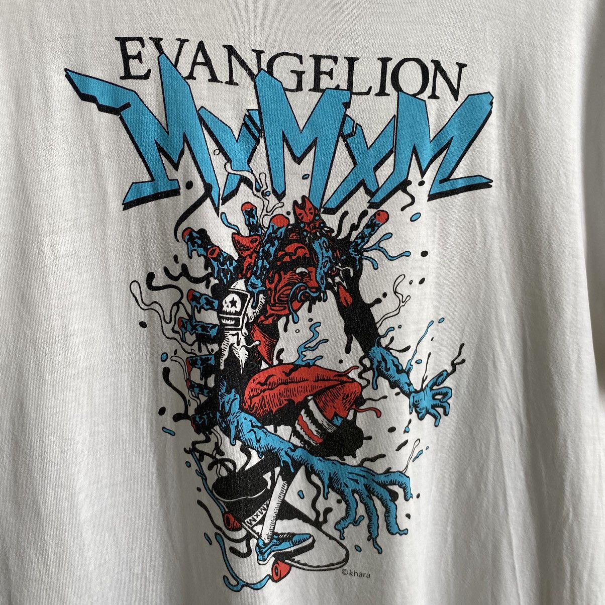 Anime Vintage Y2K Evangelion x MXMXM Skateboard ERD THRASHED TEE Size US L / EU 52-54 / 3 - 2 Thumbnail