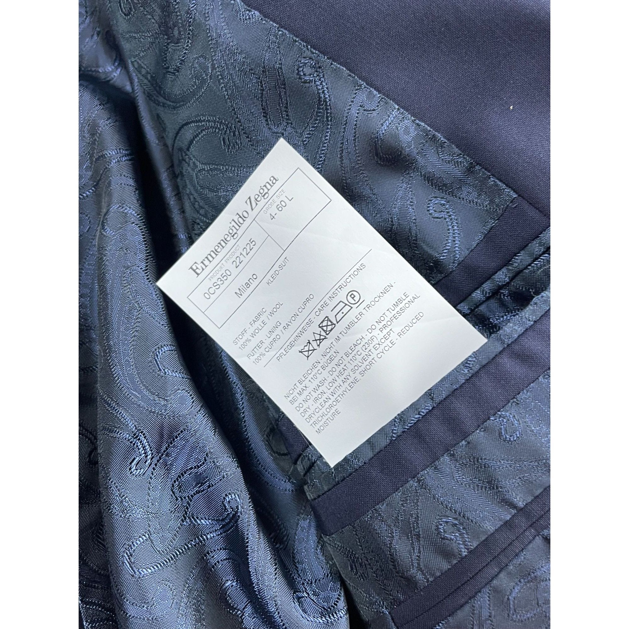 Ermenegildo Zegna Ermenegildo Zegna Navy Blue Two-Button Wool Blazer Size Size 48L - 3 Thumbnail