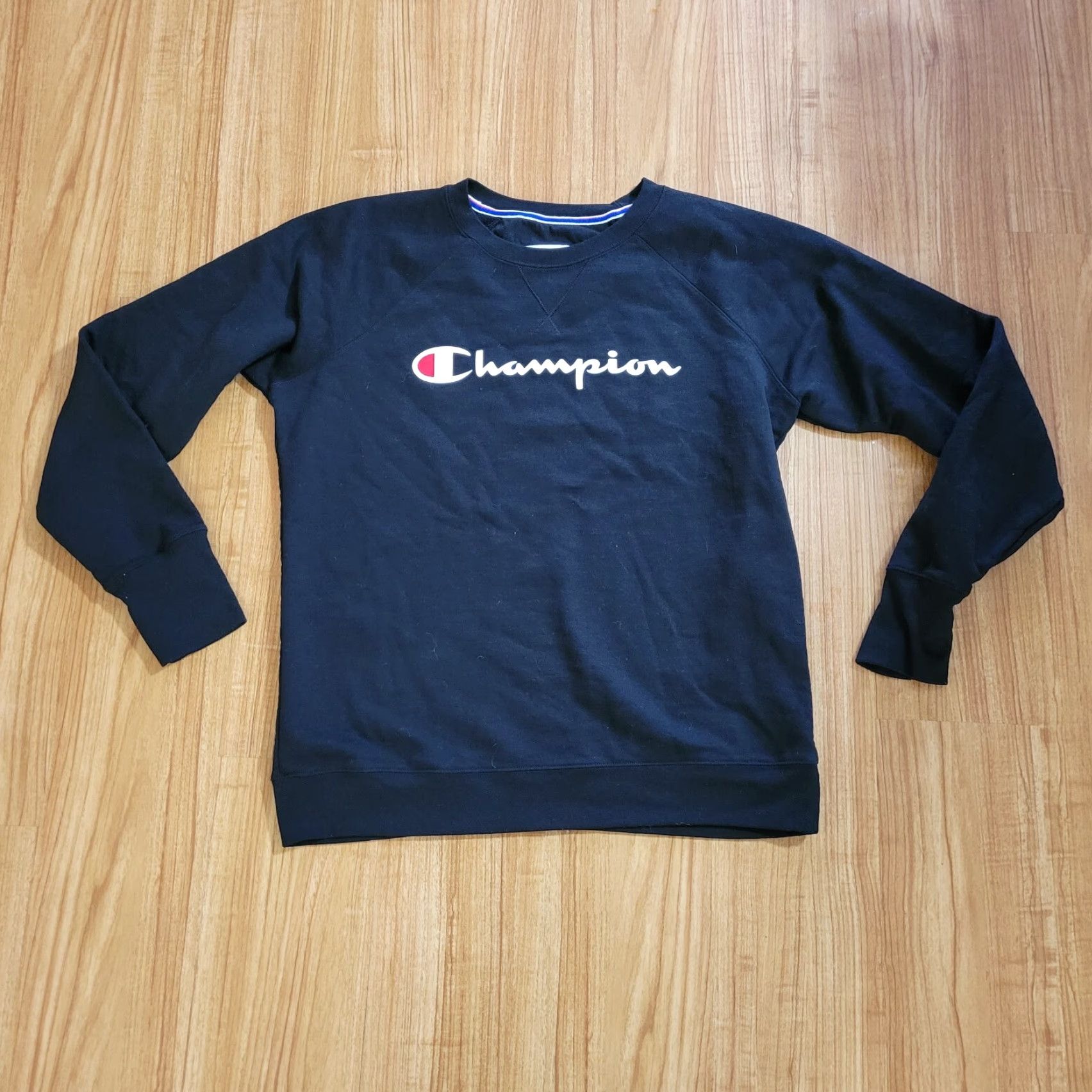 Champion Champion Sweatshirt Womens Large Black Logo Long Sleeve Casual Basic Size L / US 10 / IT 46 - 2 Thumbnail