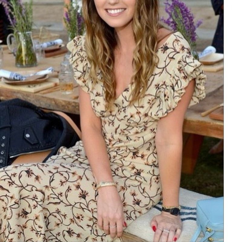 DOEN Doen Brindille cream scroll print maxi dress sz L Size L / US 10 / IT 46 - 9 Thumbnail