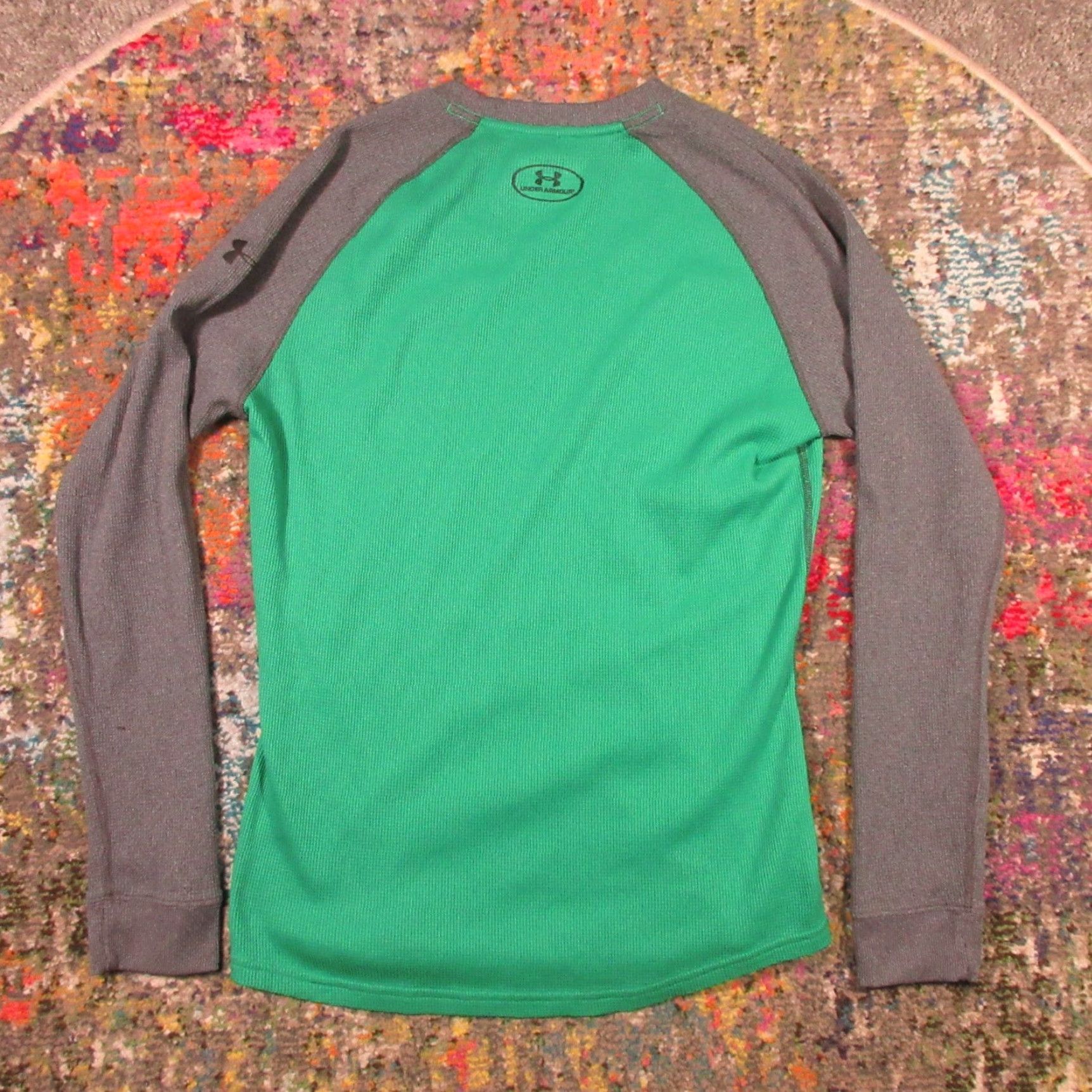 Under Armour Under Armour Shirt Mens S Thermal Waffle Knit Loose Gray Green Performance EUC Size US S / EU 44-46 / 1 - 2 Thumbnail