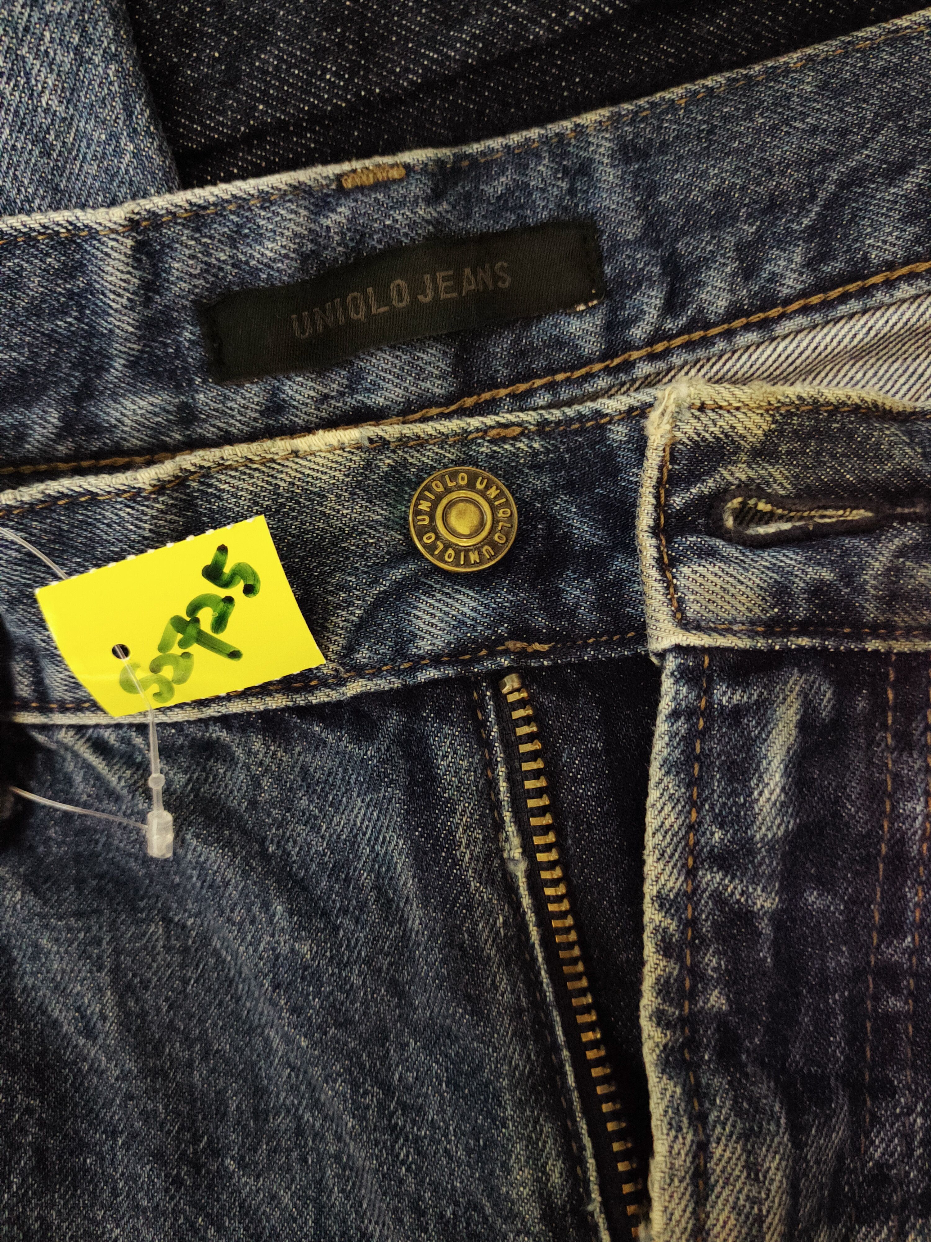 Japanese Brand Uniqlo Dark Blue Faded Distressed Ripped Jeans #S2725 Size US 36 / EU 52 - 17 Thumbnail