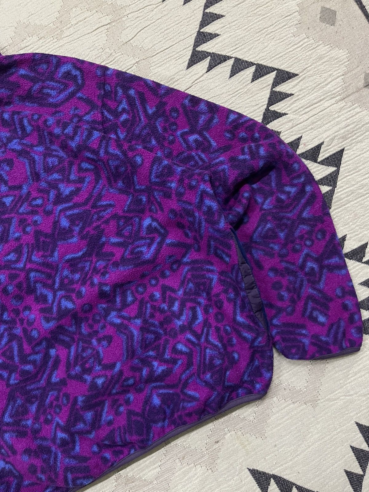 L.L. Bean 70s-80s L.L BEAN AZTEC PATTERN HALF BUTTON FLEECE Size US M / EU 48-50 / 2 - 15 Thumbnail