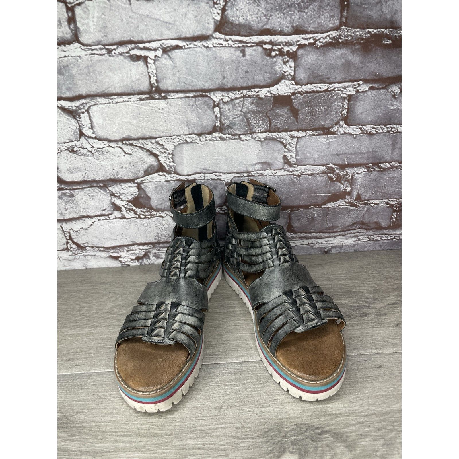 Bed Stu Roan By Bed Stu Scarletty Gladiator Hi Gray Leather Epica Sa Size US 7 / IT 37 - 20 Thumbnail