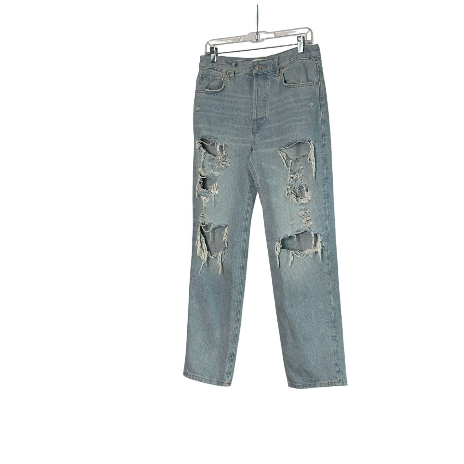 Zara Zara light wash high waist ripped jeans size 6 Size 28" / US 6 / IT 42 - 14 Thumbnail