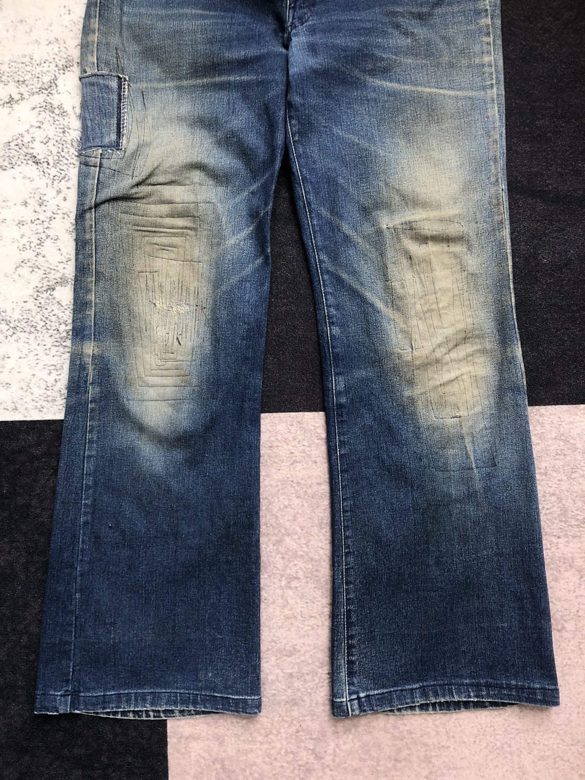 If Six Was Nine Vintage Japanese 80s Big John Bush Flared Jeans Size US 33 - 6 Thumbnail