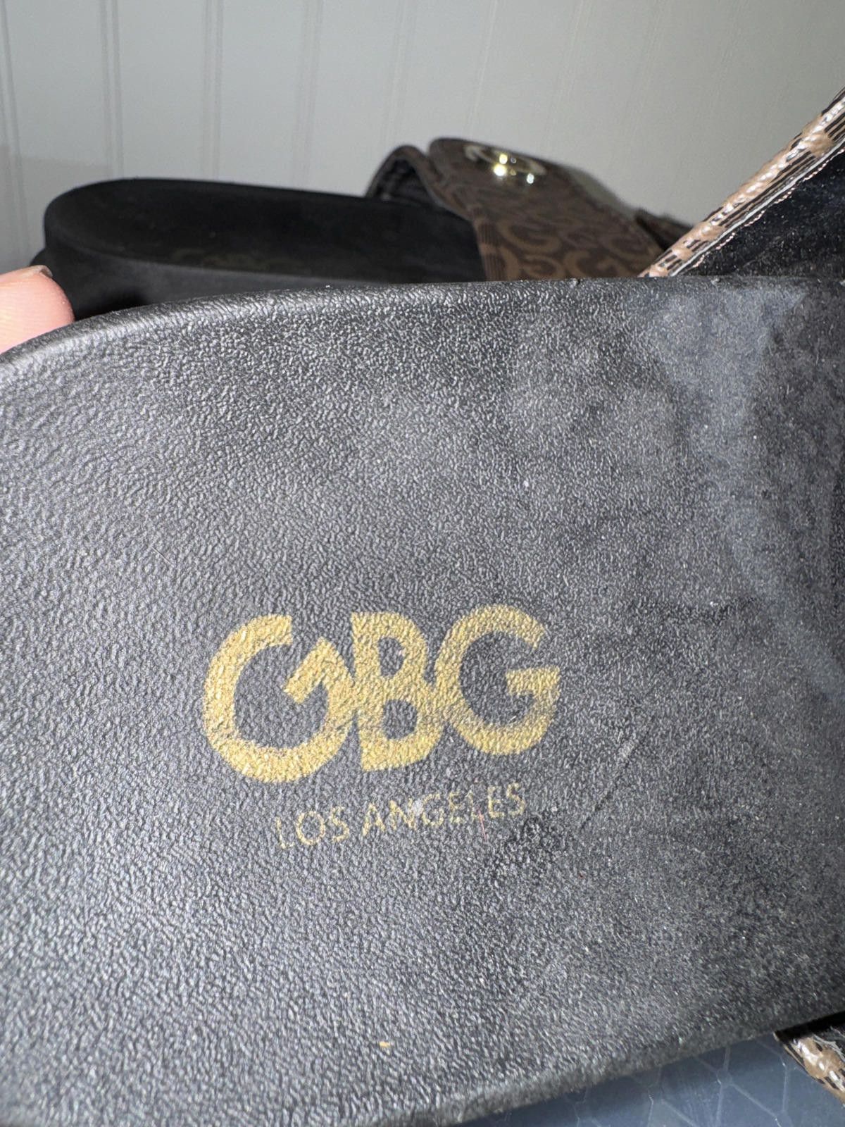 Other GBG Los Angeles Brown Logo Pattern Slide Sandals Size US 10 / IT 40 - 3 Thumbnail