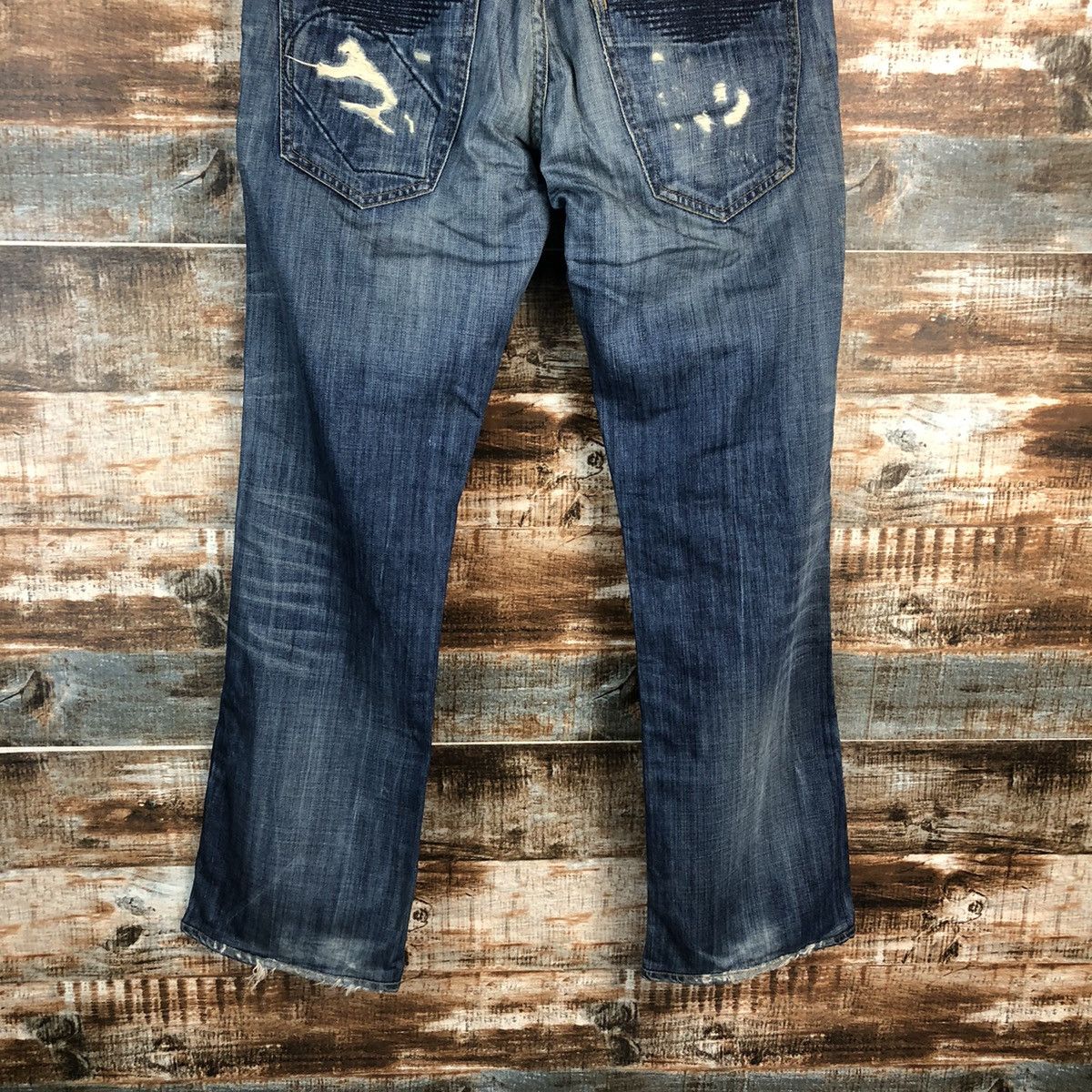Jimmy Taverniti DLL Jimmy Taverniti Blue Distressed Denim Pants #C135 Size US 31 - 18 Thumbnail