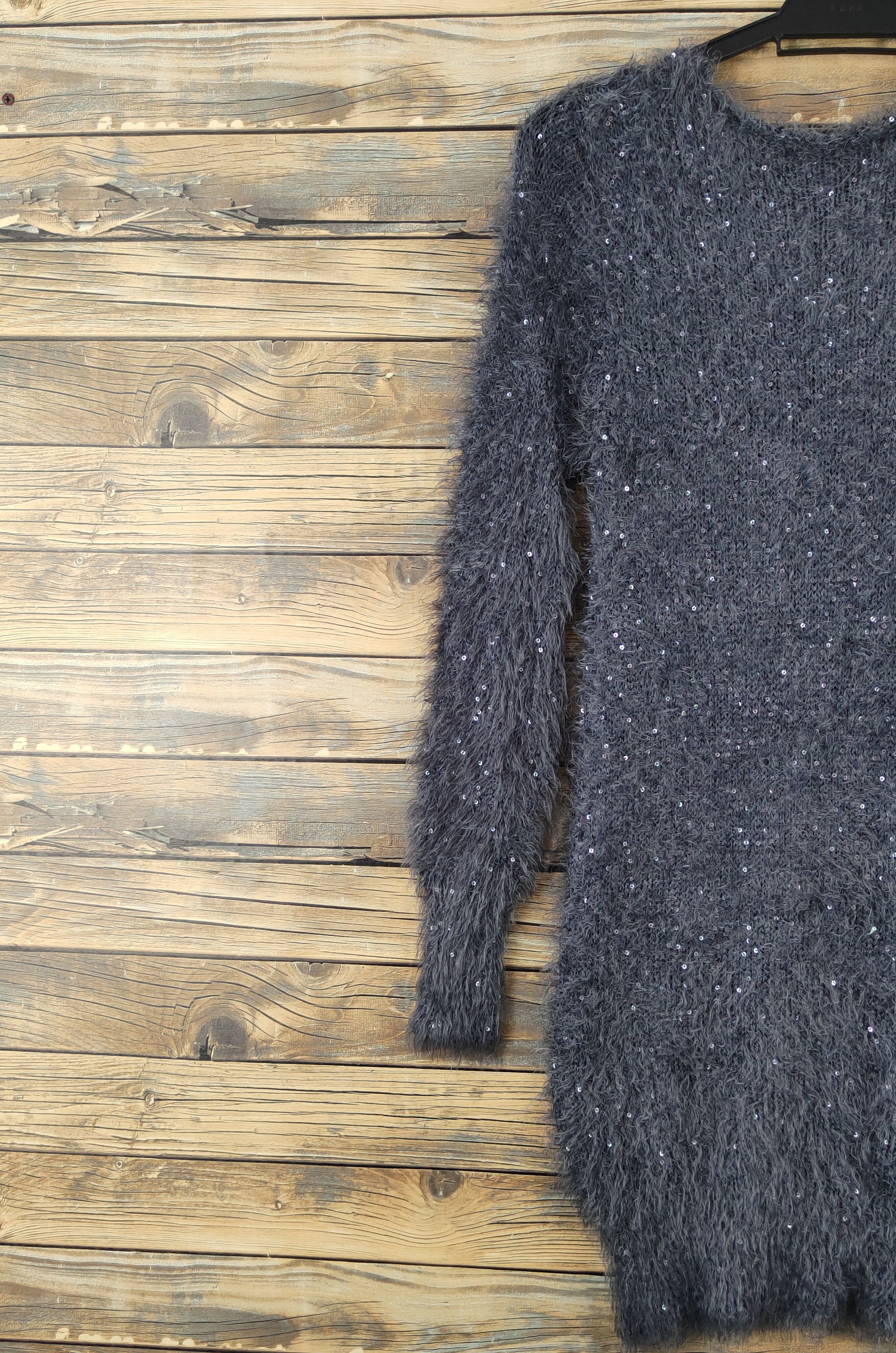 Japanese Brand A Girl Dark Gray Shag Shaggy Fur Mohair Knitwear #W971 Size M / US 6-8 / IT 42-44 - 9 Thumbnail