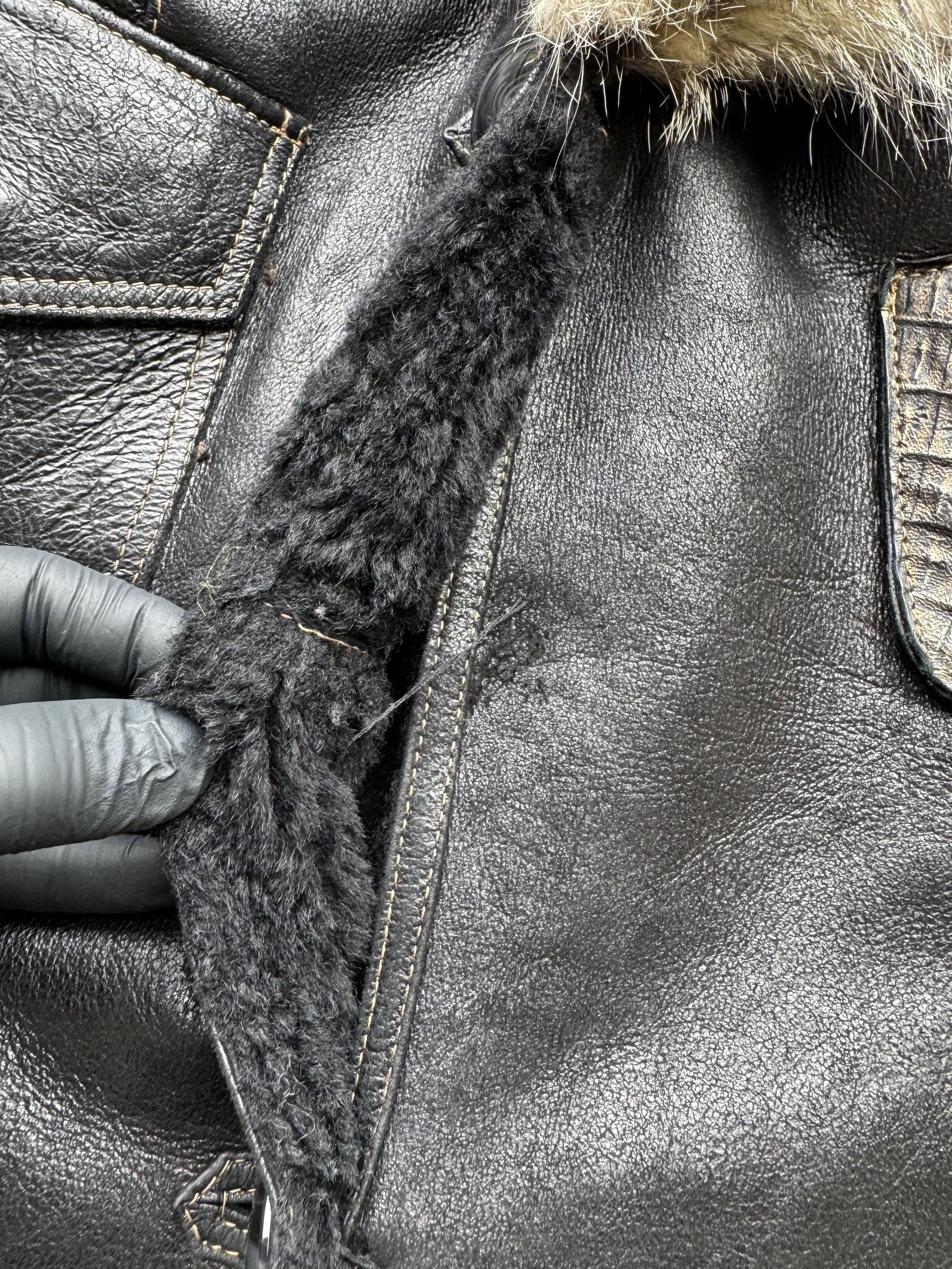 Japanese Brand Vintage Real Sheepskin Coat With Real Neck (V213)D15 Size XS / US 0-2 / IT 36-38 - 4 Thumbnail