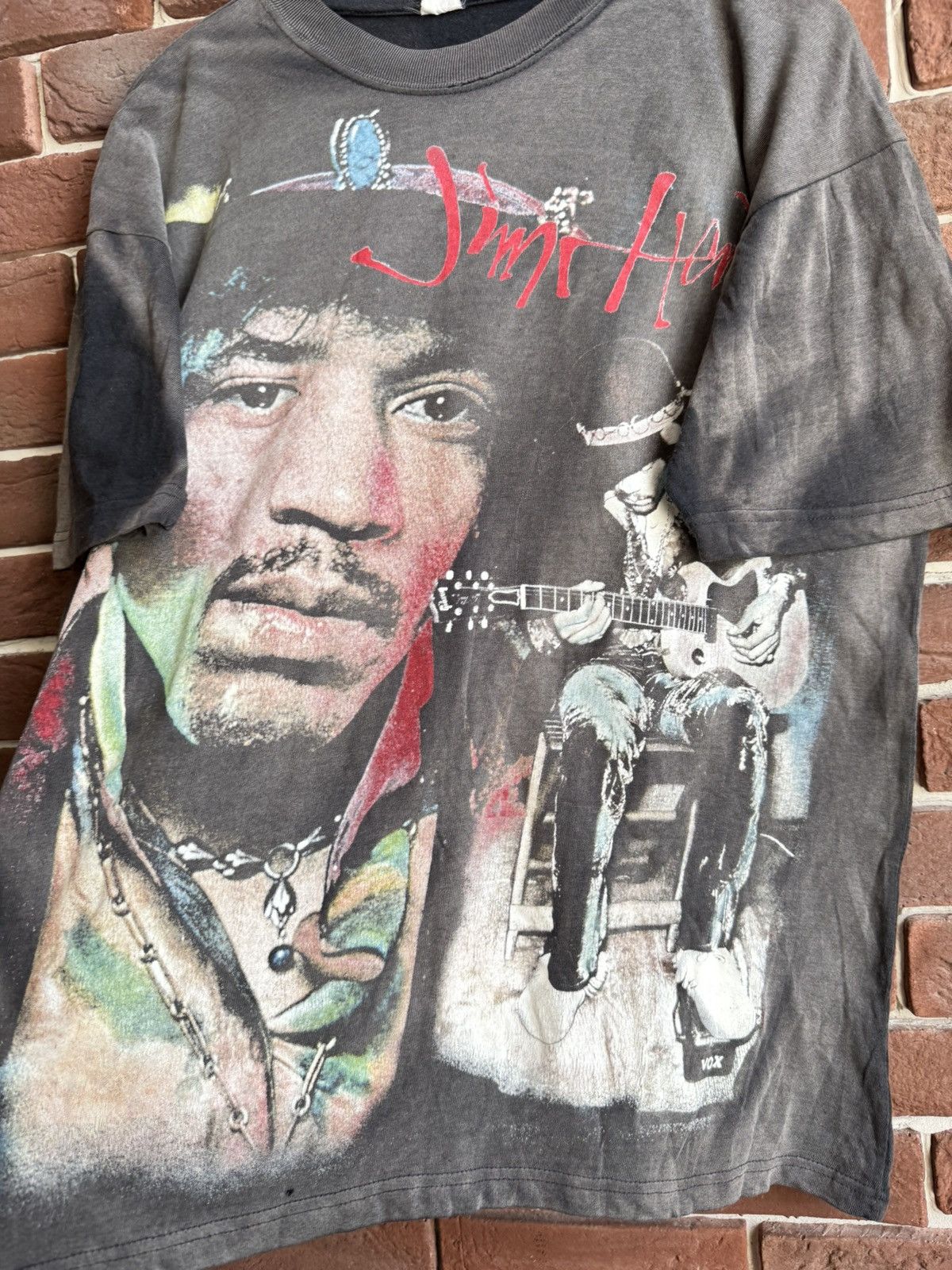 Vintage Vintage 90s Jimi Hendrix Faded Band Rock Black T-shirt l Size US L / EU 52-54 / 3 - 4 Thumbnail