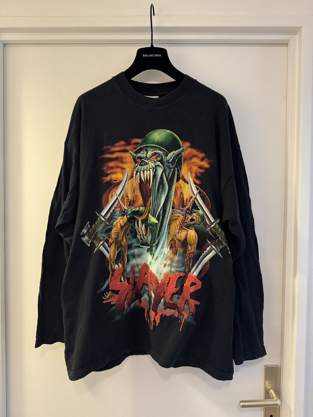 Slayer *RARE* 90s VINTAGE SLAYER LONGSLEEVE BAND TEE METAL Size US XL / EU 56 / 4 - 1 Thumbnail
