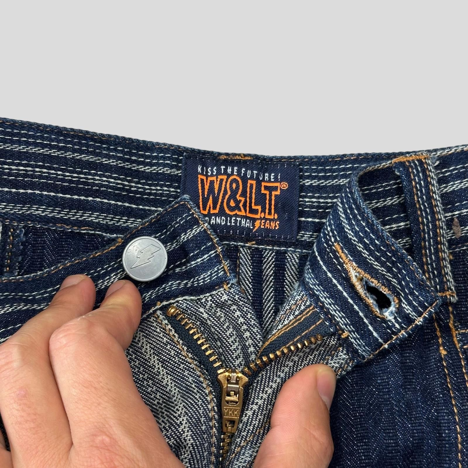 W&LT W+LT 00’s Denim Patchwork Skirt - S/M Size 27" / US 4 / IT 40 - 3 Thumbnail