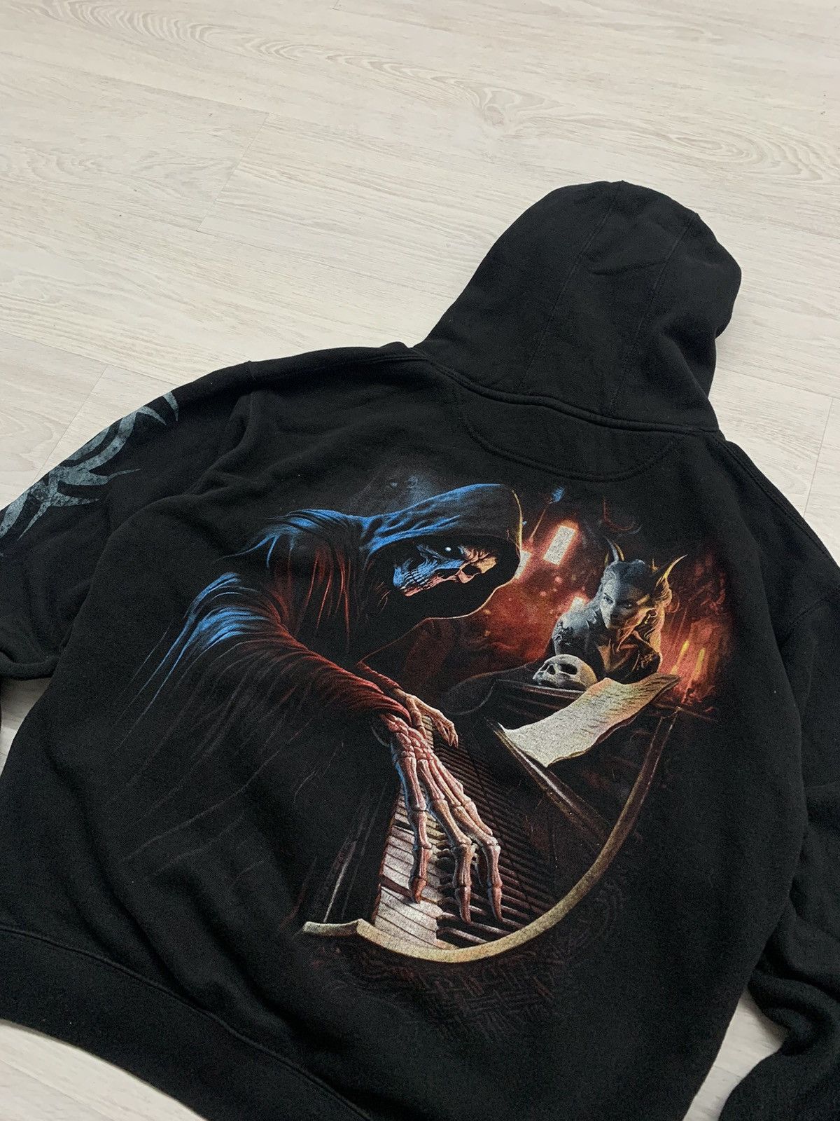Band Tees × Vintage Vintage spiral skulls hoodie rock band Size US XXL / EU 58 / 5 - 7 Thumbnail