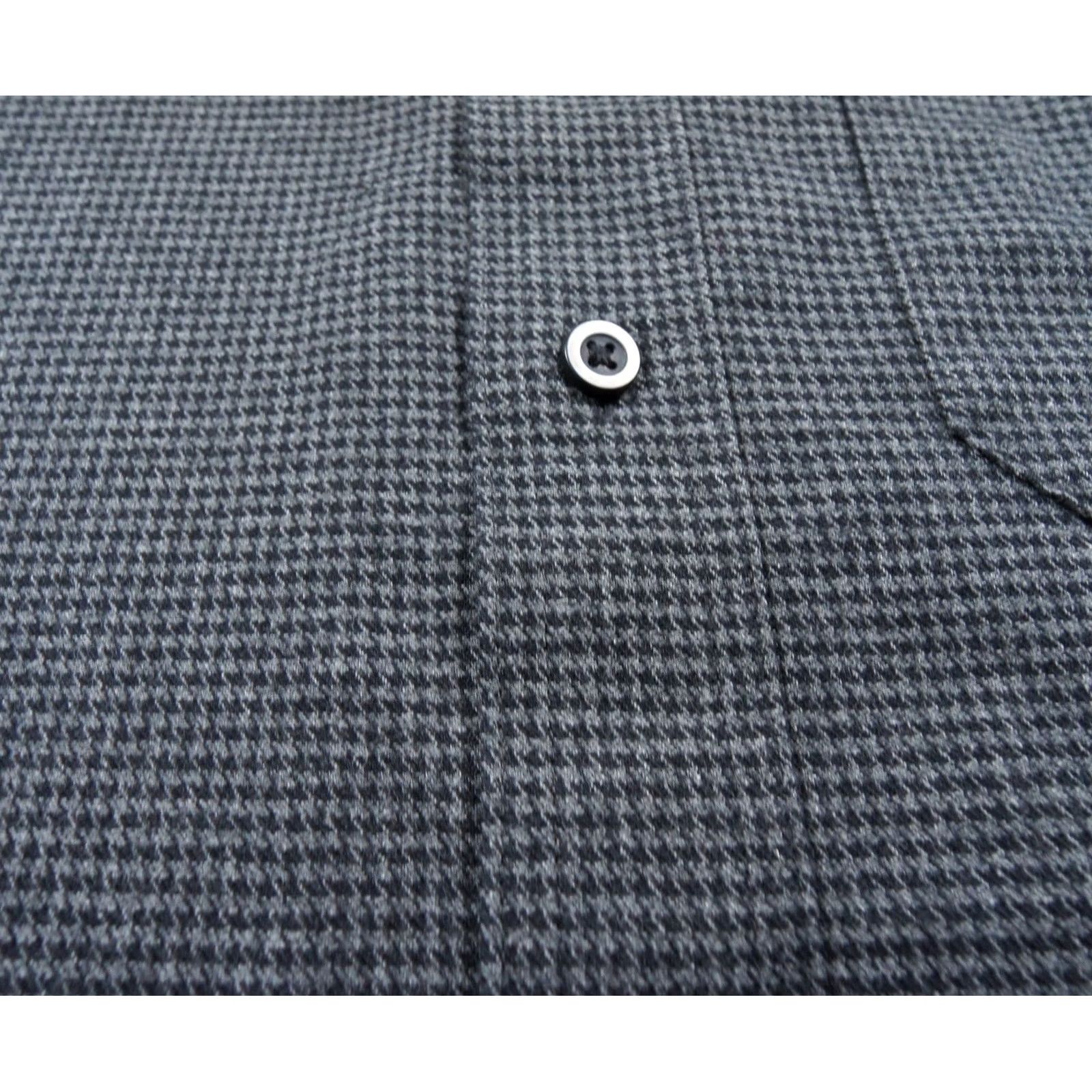 Vintage LL Bean Shirt Mens Large Tall Gray Button Up Houndstooth Slightly Fitted 508222 Size US L / EU 52-54 / 3 - 4 Thumbnail
