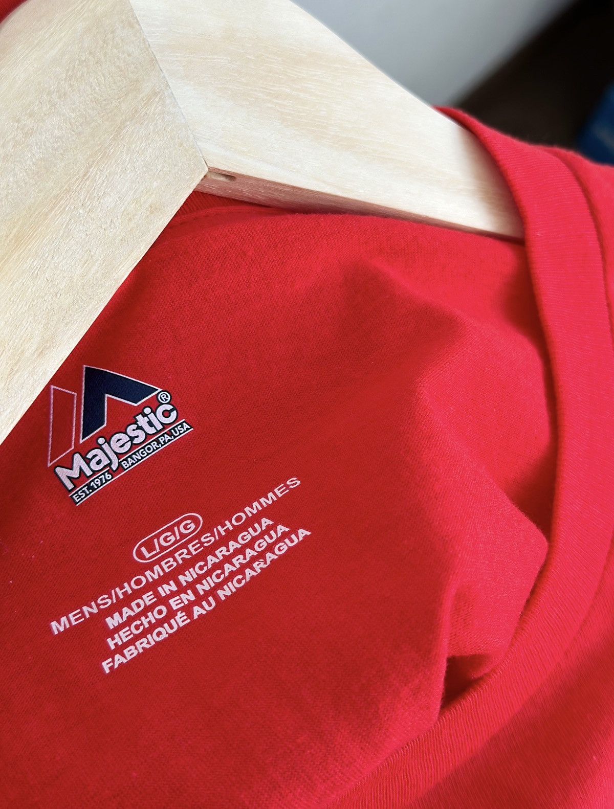 MLB × Majestic × Vintage Majestic Red 2018 AL Rookie of the Year Ohtani T-Shirt Size US L / EU 52-54 / 3 - 8 Thumbnail
