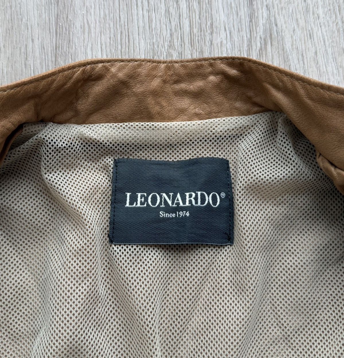 Vintage Leonardo Brown/ Red Leather Biker Jacket Size XS / US 0-2 / IT 36-38 - 9 Thumbnail