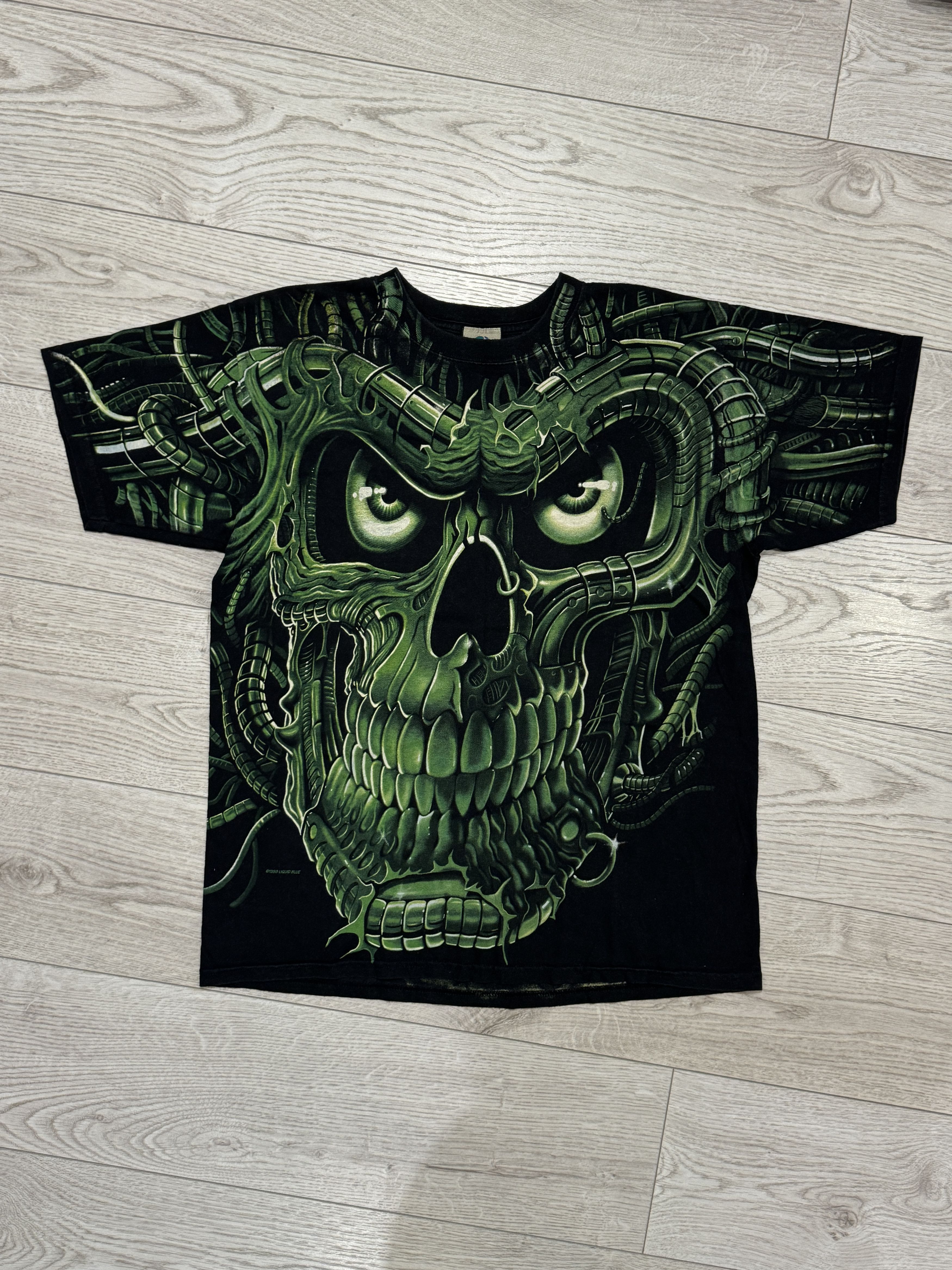 Liquid Blue Vintage 1998 Liquid Blue Biomech Skull Tee Size US L / EU 52-54 / 3 - 3 Thumbnail