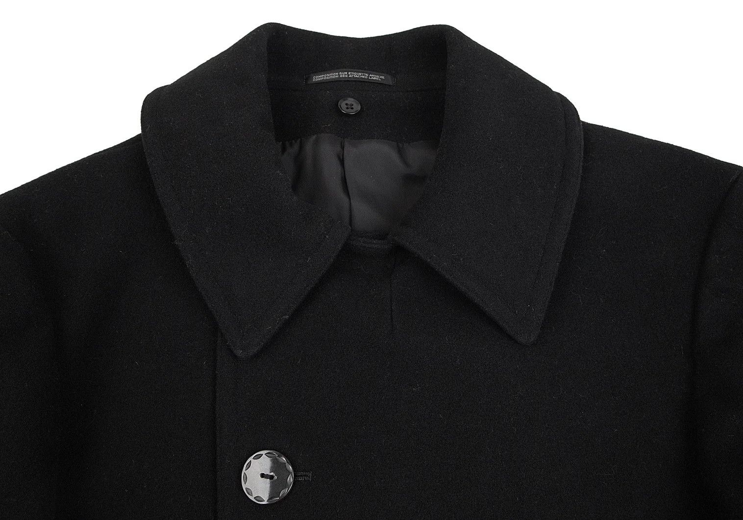 Yohji Yamamoto Yohji Yamamoto Black Detachable Collar Wool Jacket Size US L / EU 52-54 / 3 - 7 Thumbnail