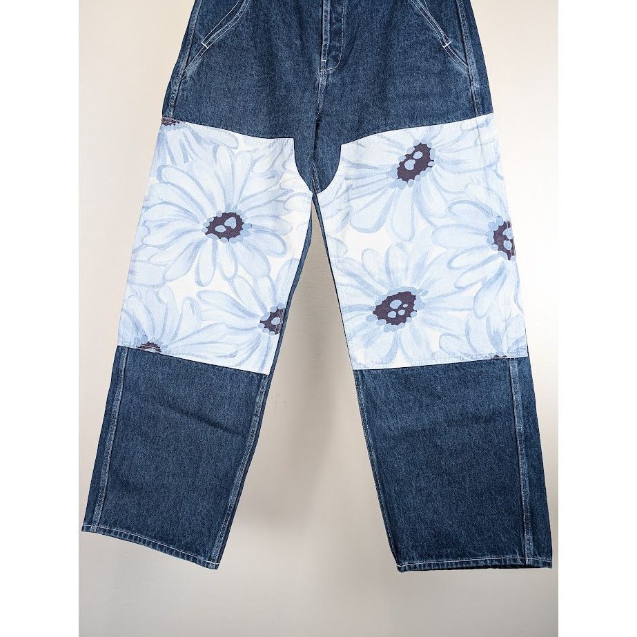 Jacquemus o1rshd1 Le Denim Fleurs in Print Blue Flowers Size US 34 / EU 50 - 4 Thumbnail
